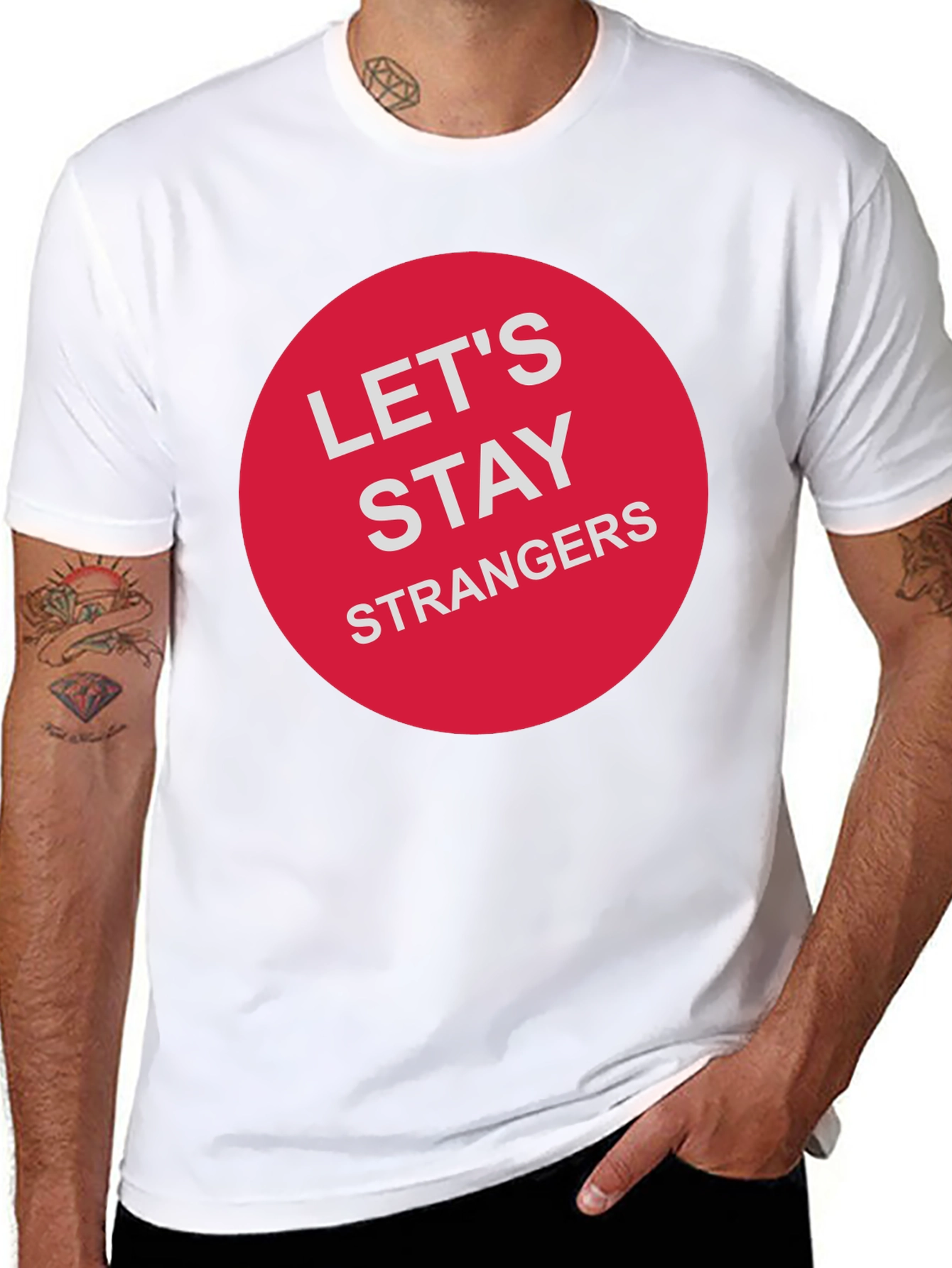 Lets Stay Strangers Graphic Tee - Black