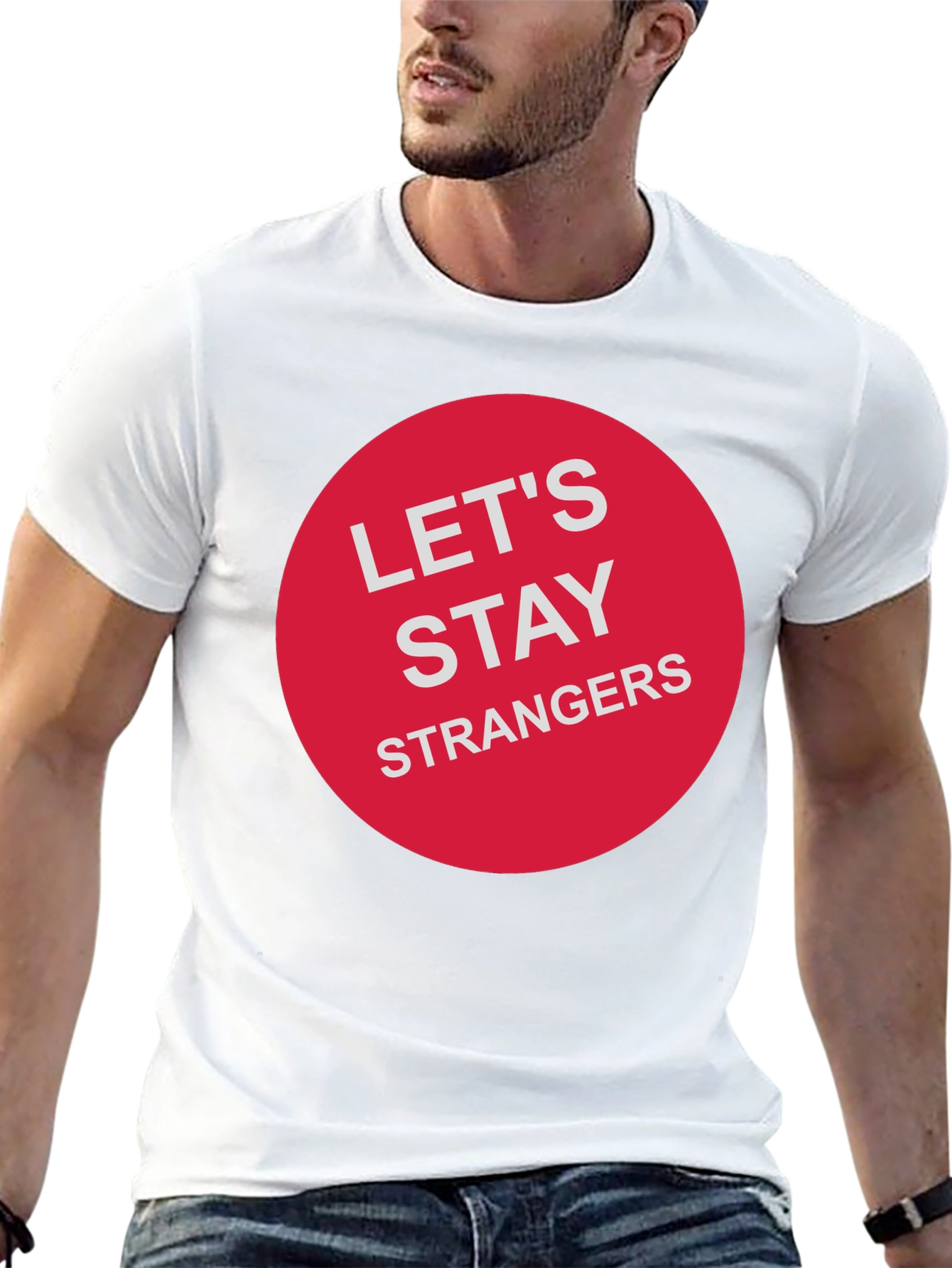 Lets Stay Strangers Graphic Tee - Black
