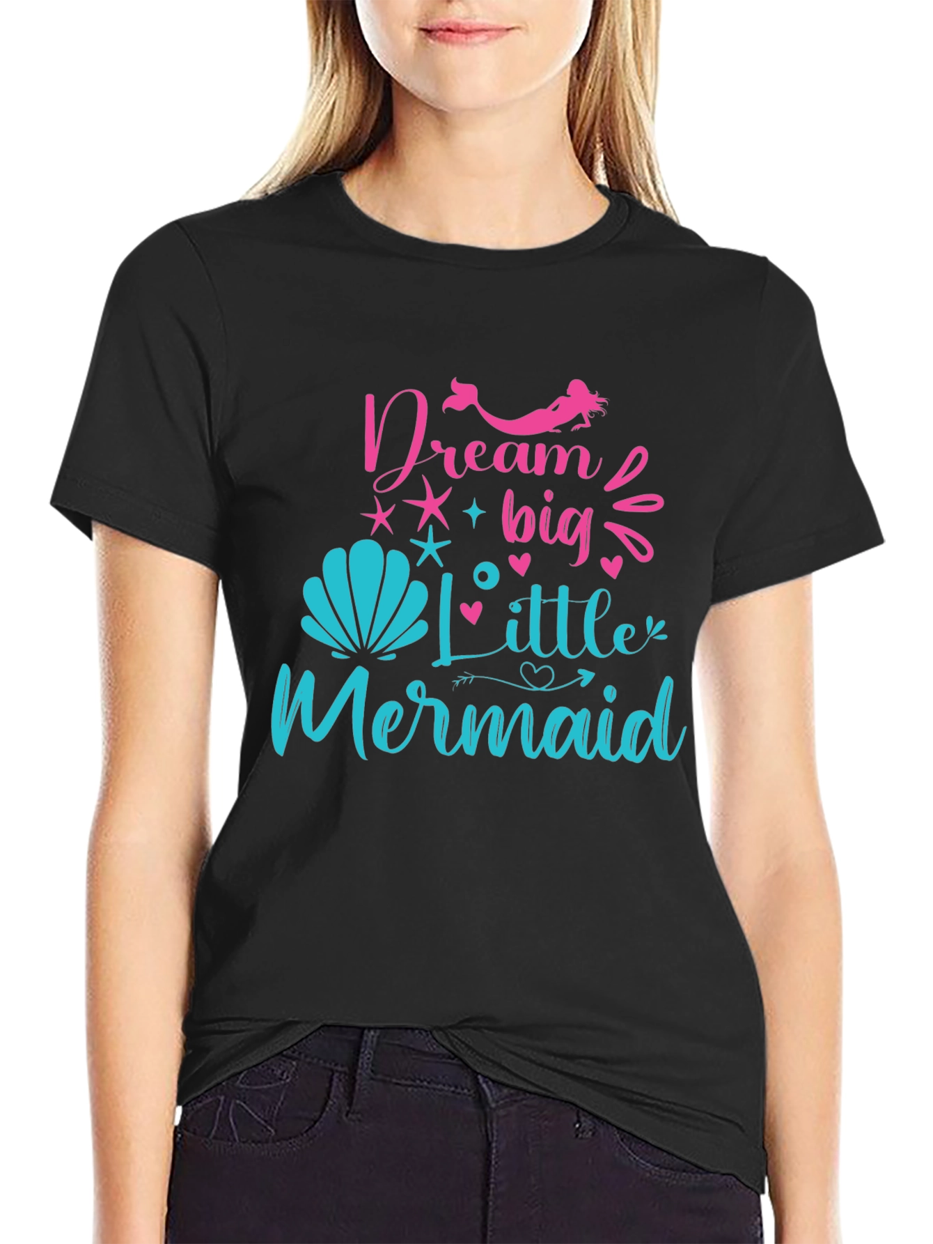 Dream Big Little Mermaid Black T-Shirt