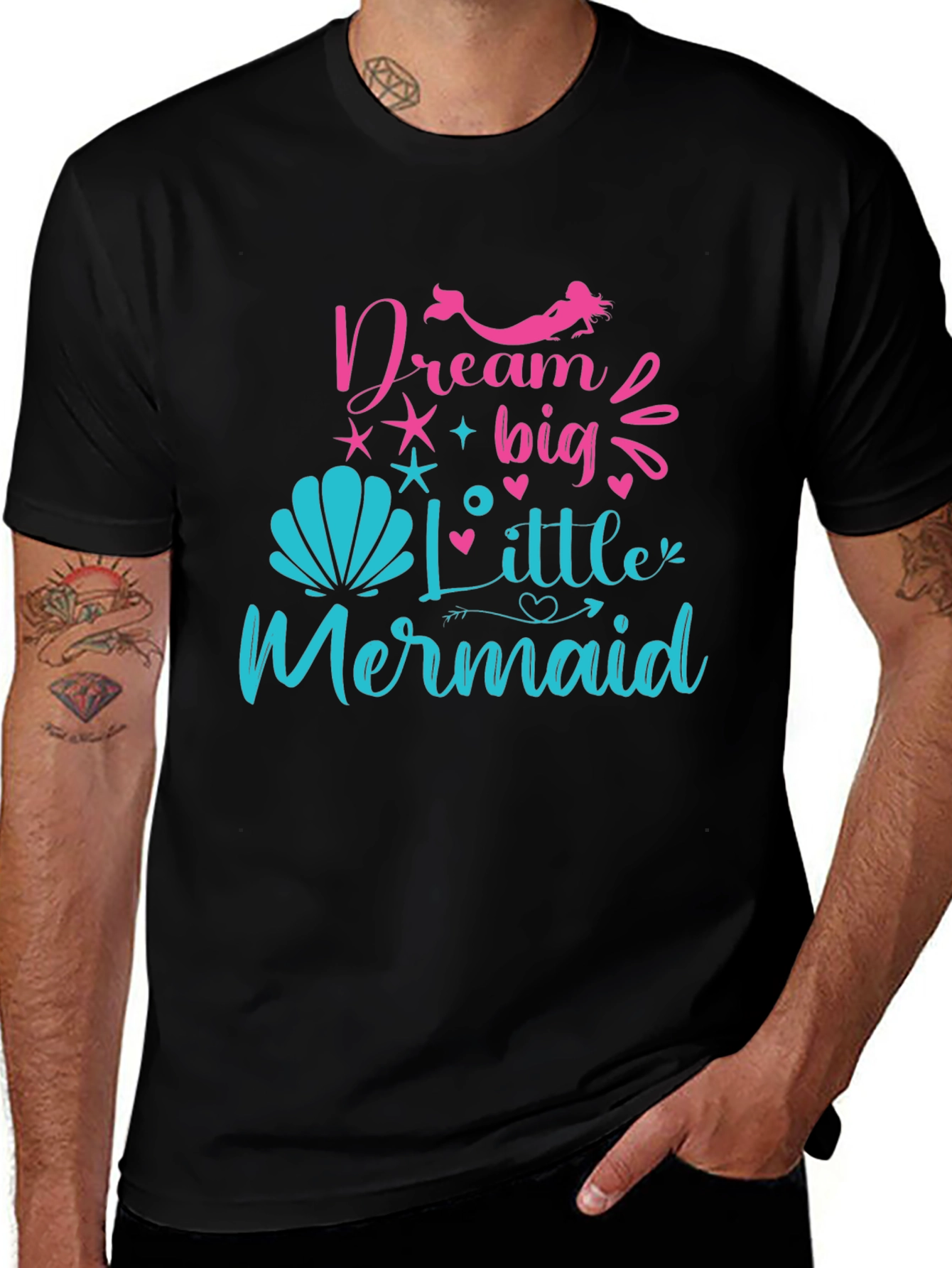 Dream Big Little Mermaid Black T-Shirt