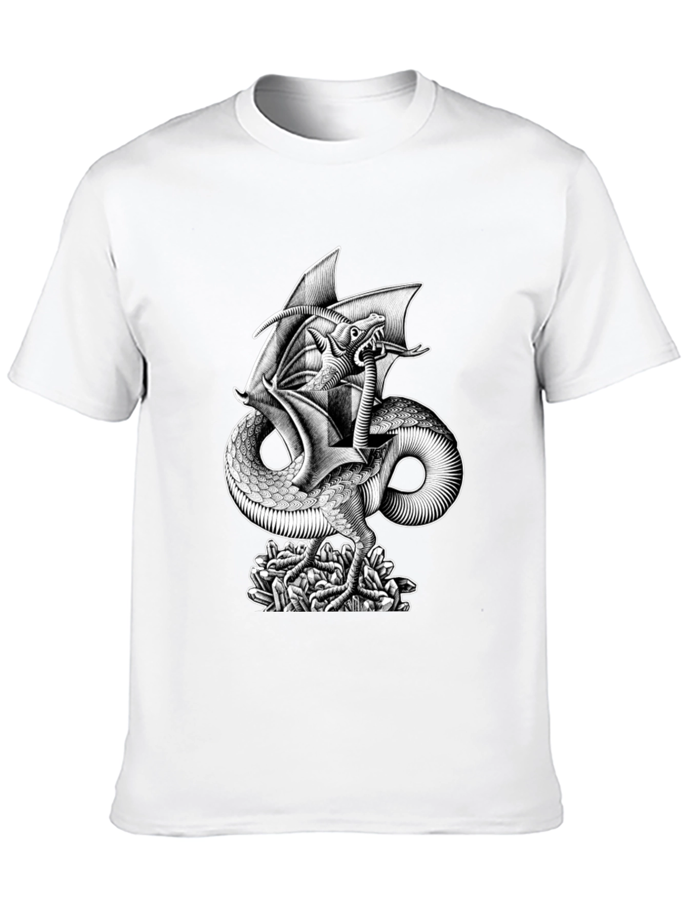 Dragon Graphic Print Black T-Shirt