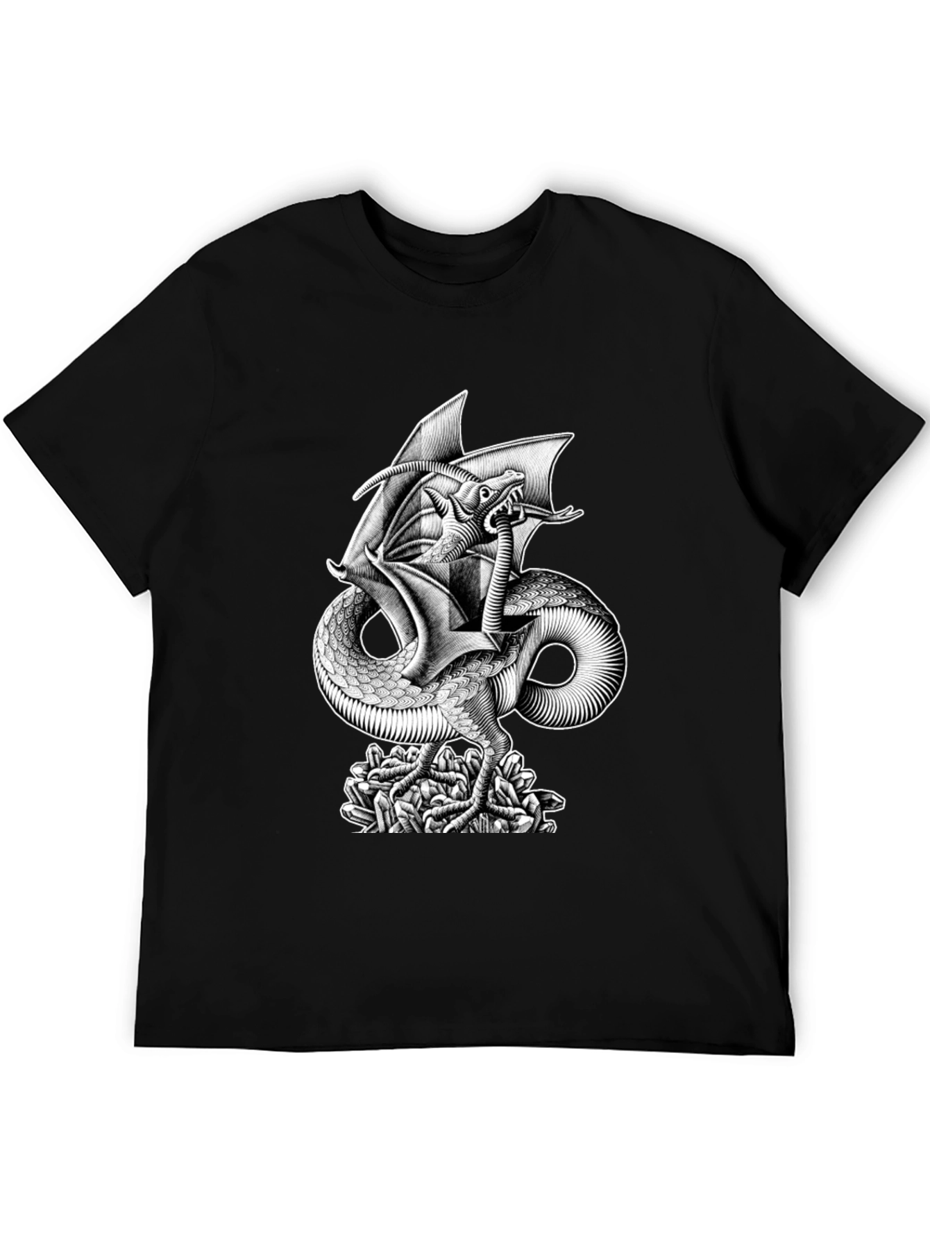 Dragon Graphic Print Black T-Shirt