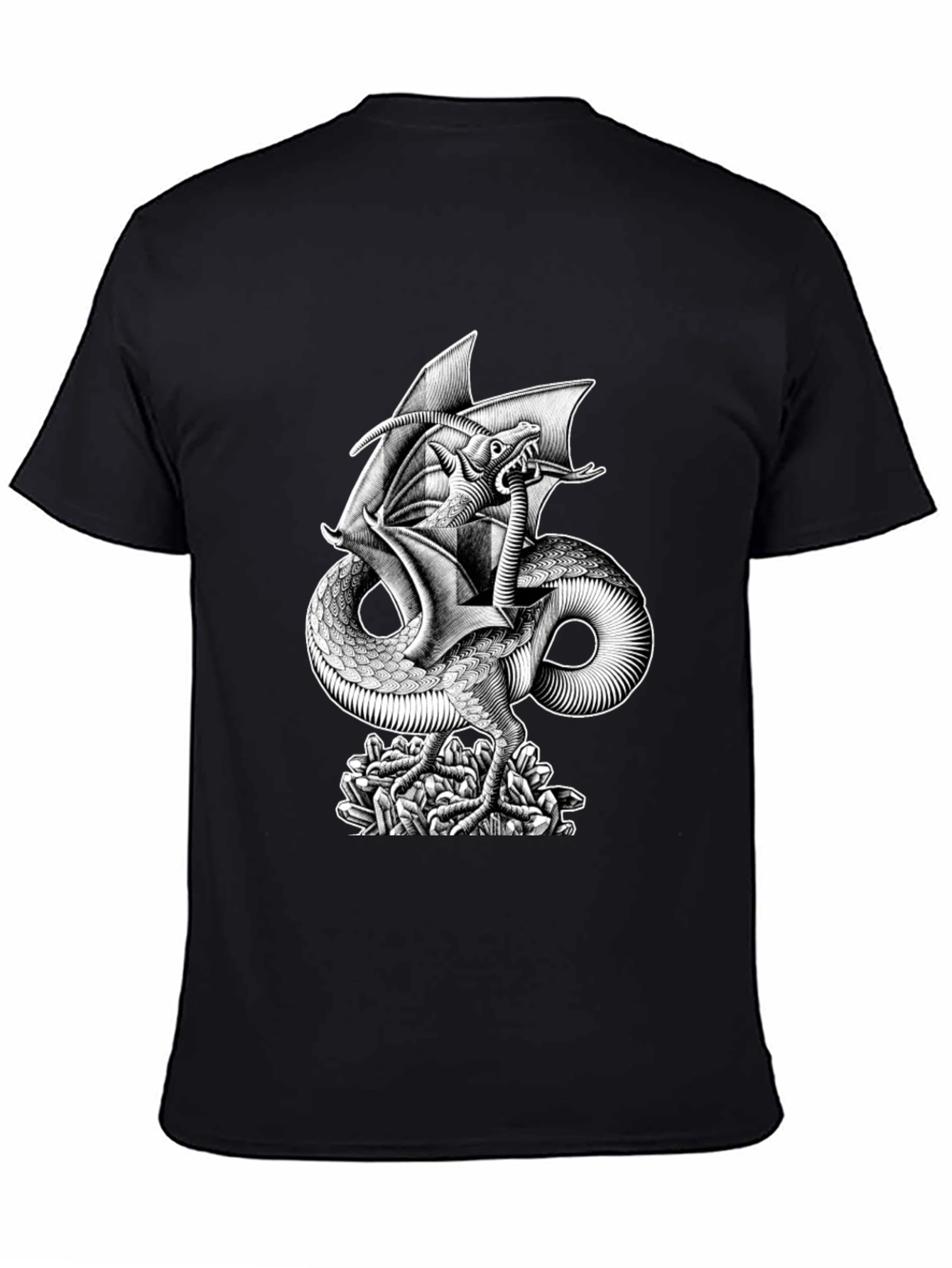 Dragon Graphic Print Black T-Shirt