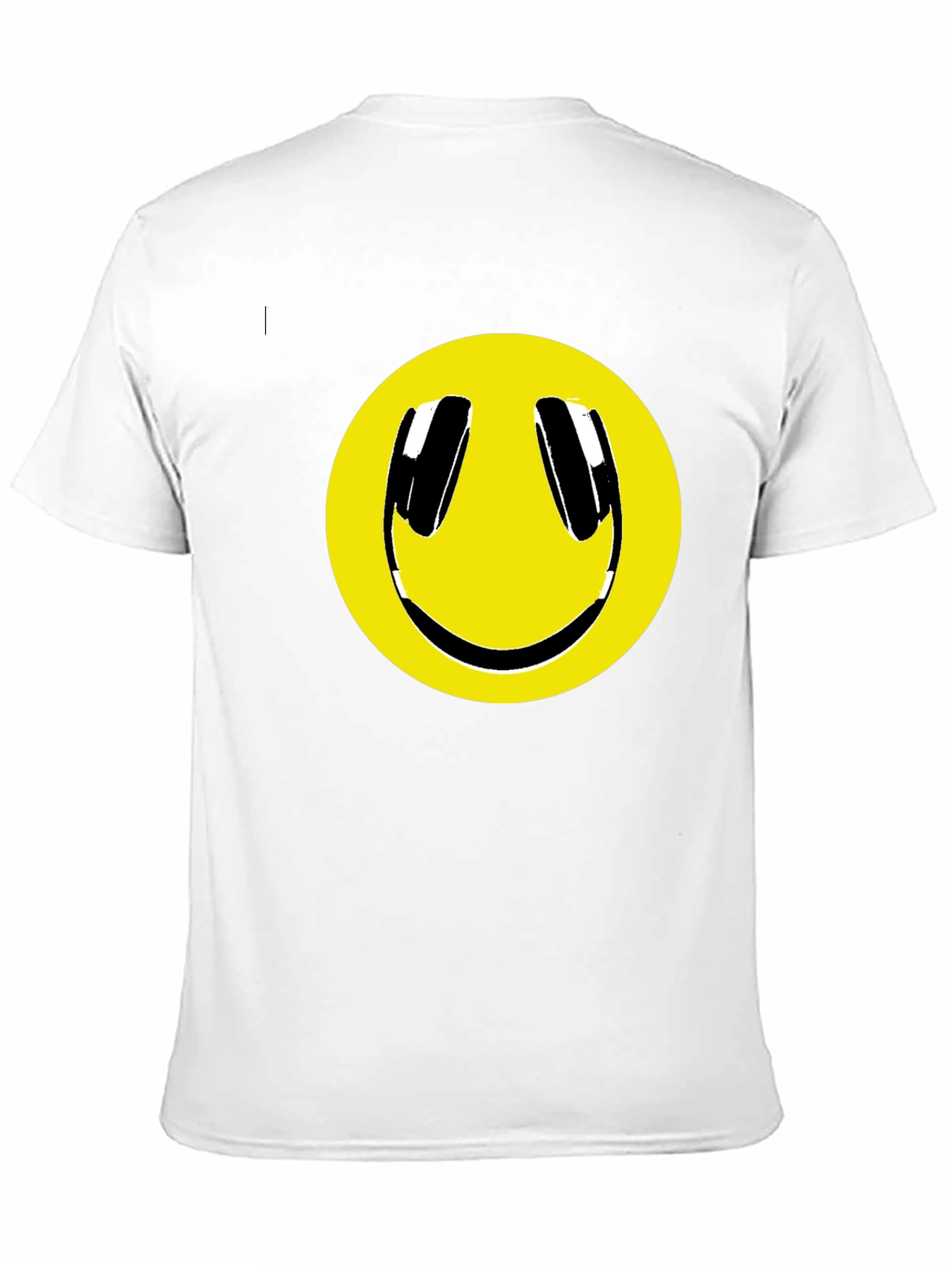 Smiley Face Headphone Graphic Tee - Black