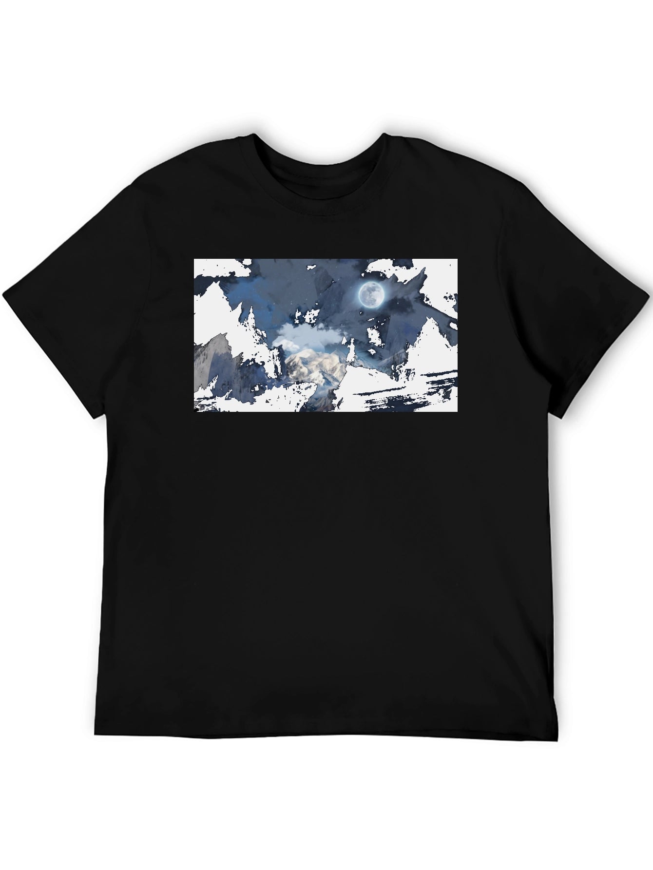 Moonlit Mountain Tee - Stylish Graphic Print