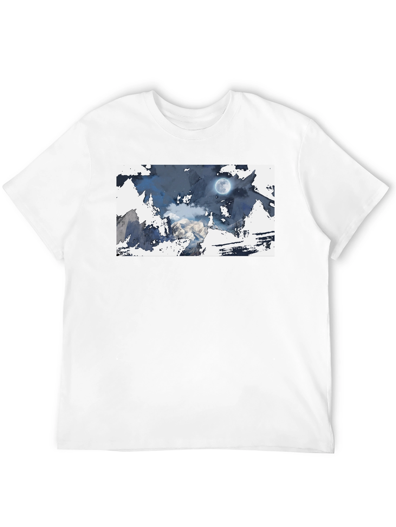 Moonlit Mountain Tee - Stylish Graphic Print