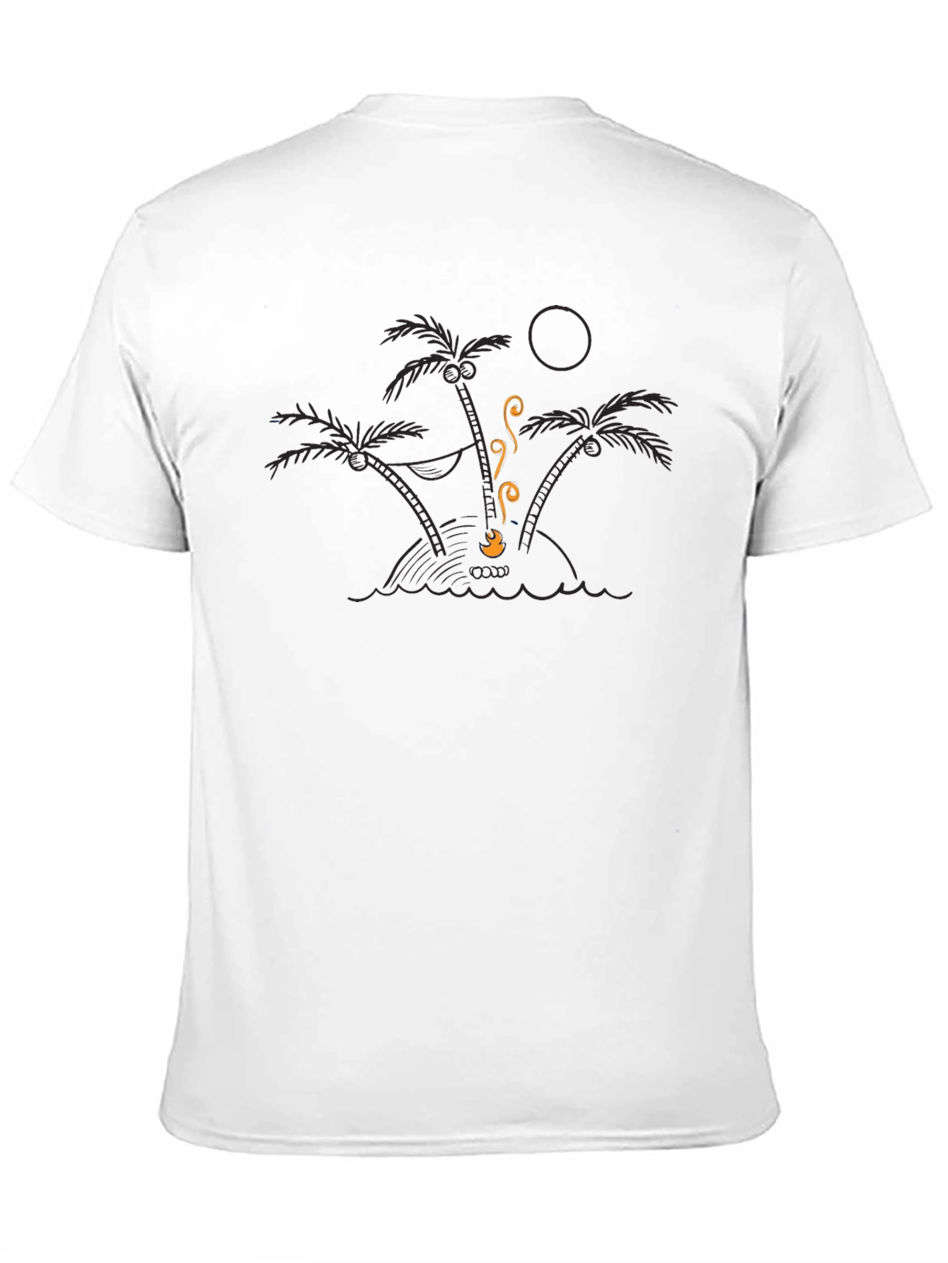 Island Getaway Graphic Tee - Black Cotton T-Shirt