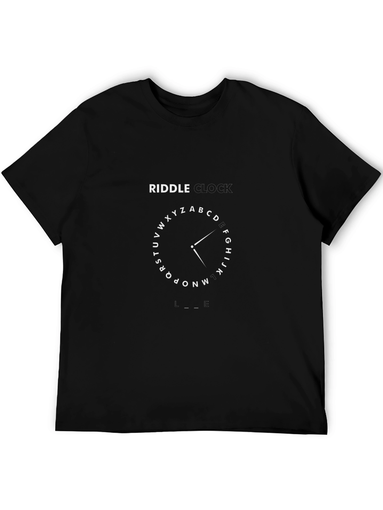 Riddle Clock Black Graphic Tee - Stylish and Unique