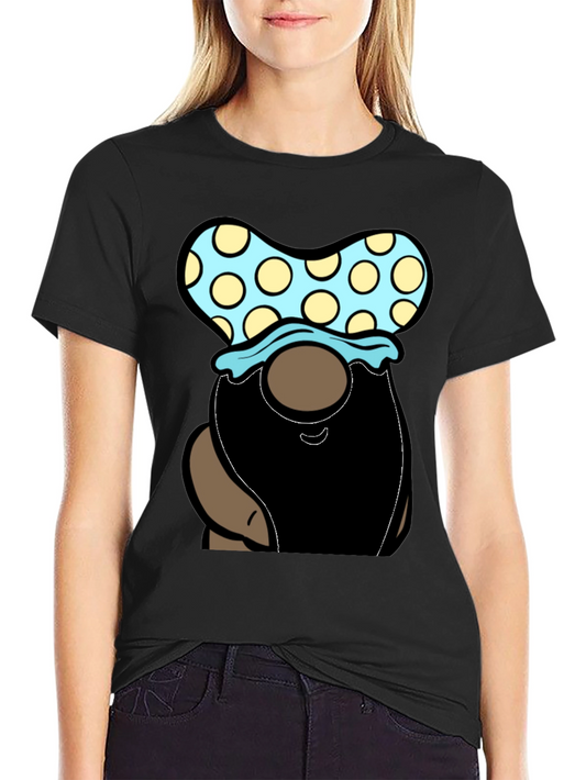 Gnome T-Shirt - Polka Dot Hat Black