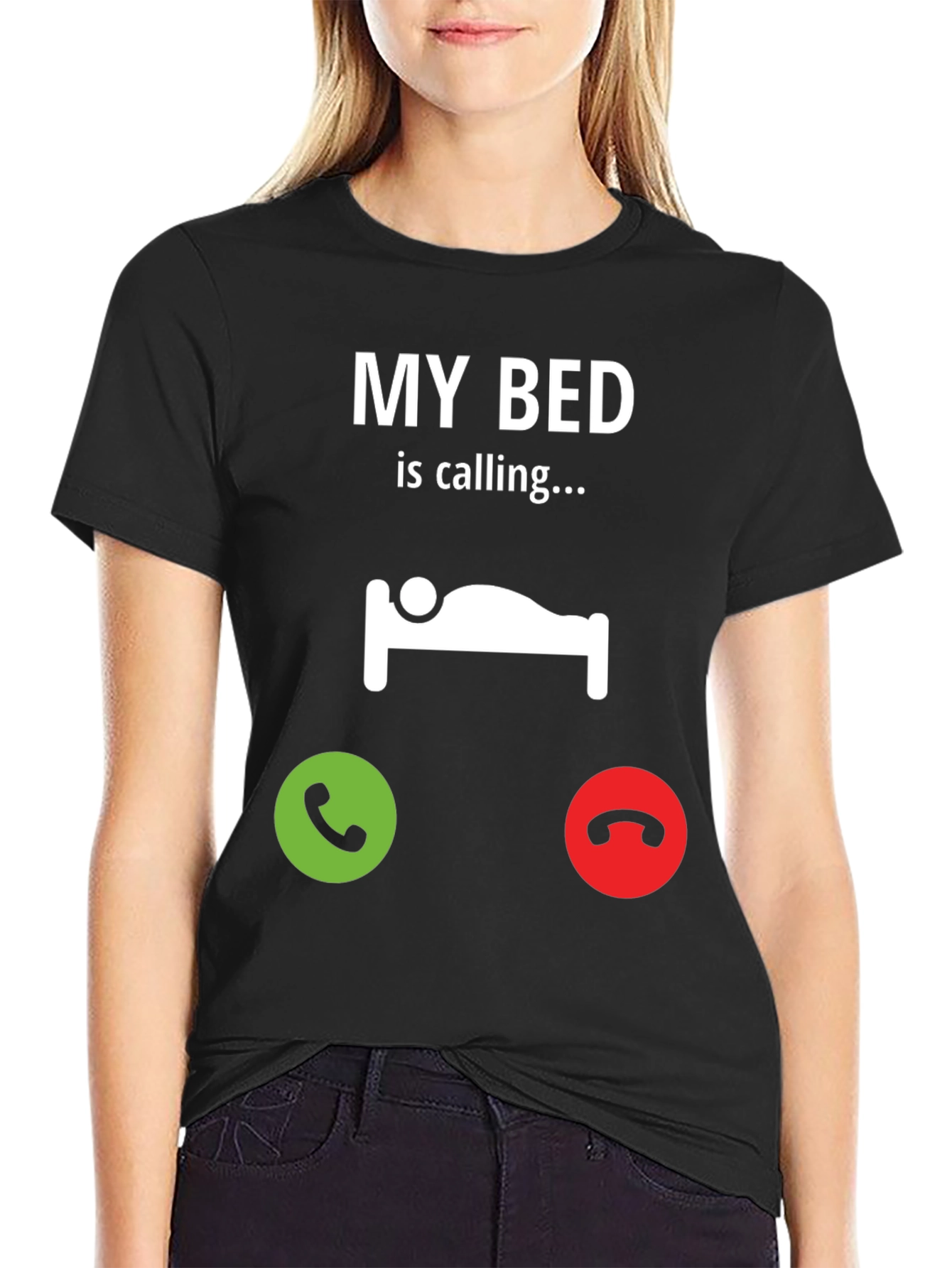 My Bed is Calling Black T-Shirt