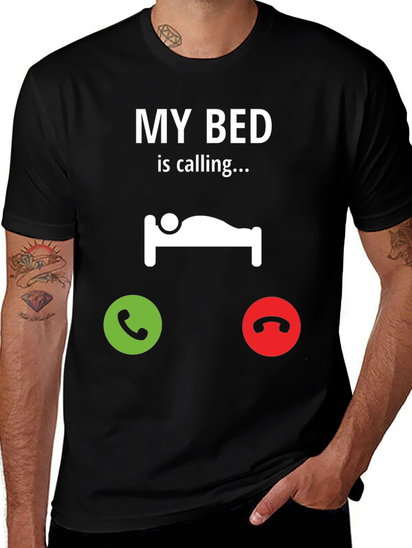 My Bed is Calling Black T-Shirt