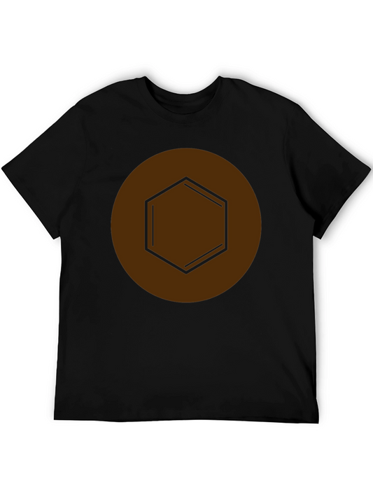 Geometric Hexagon Graphic Tee - Modern Casual Style