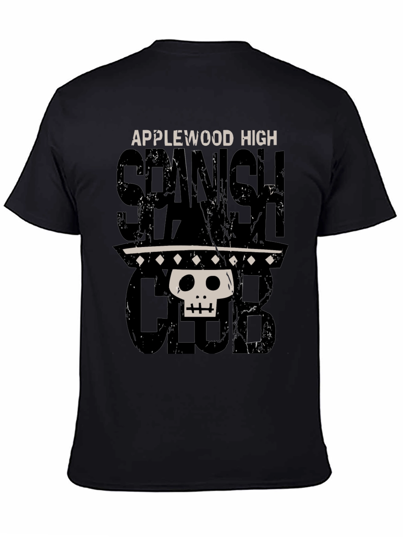 Spanish Club T-Shirt - Applewood High Skull Sombrero