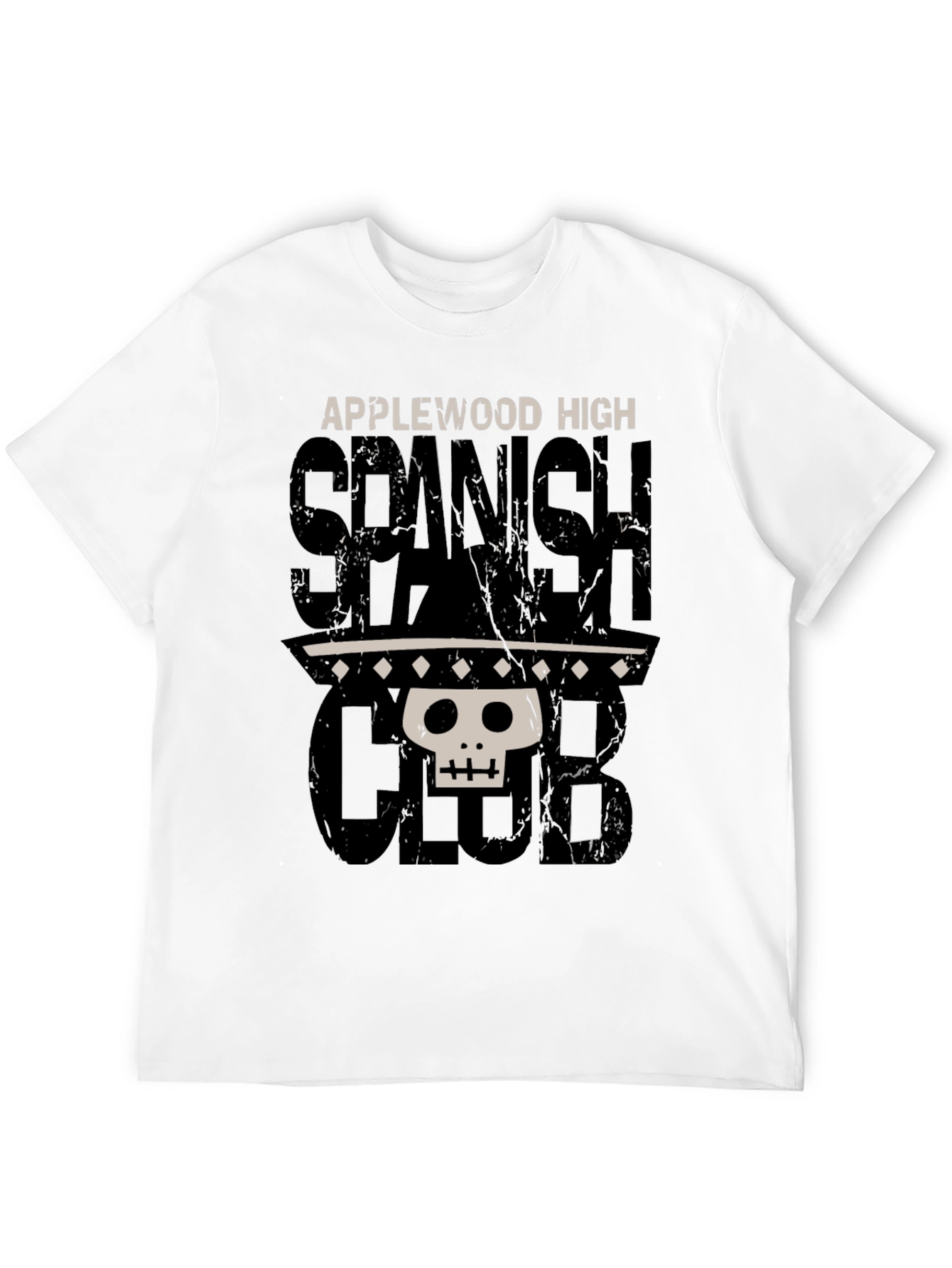 Spanish Club T-Shirt - Applewood High Skull Sombrero
