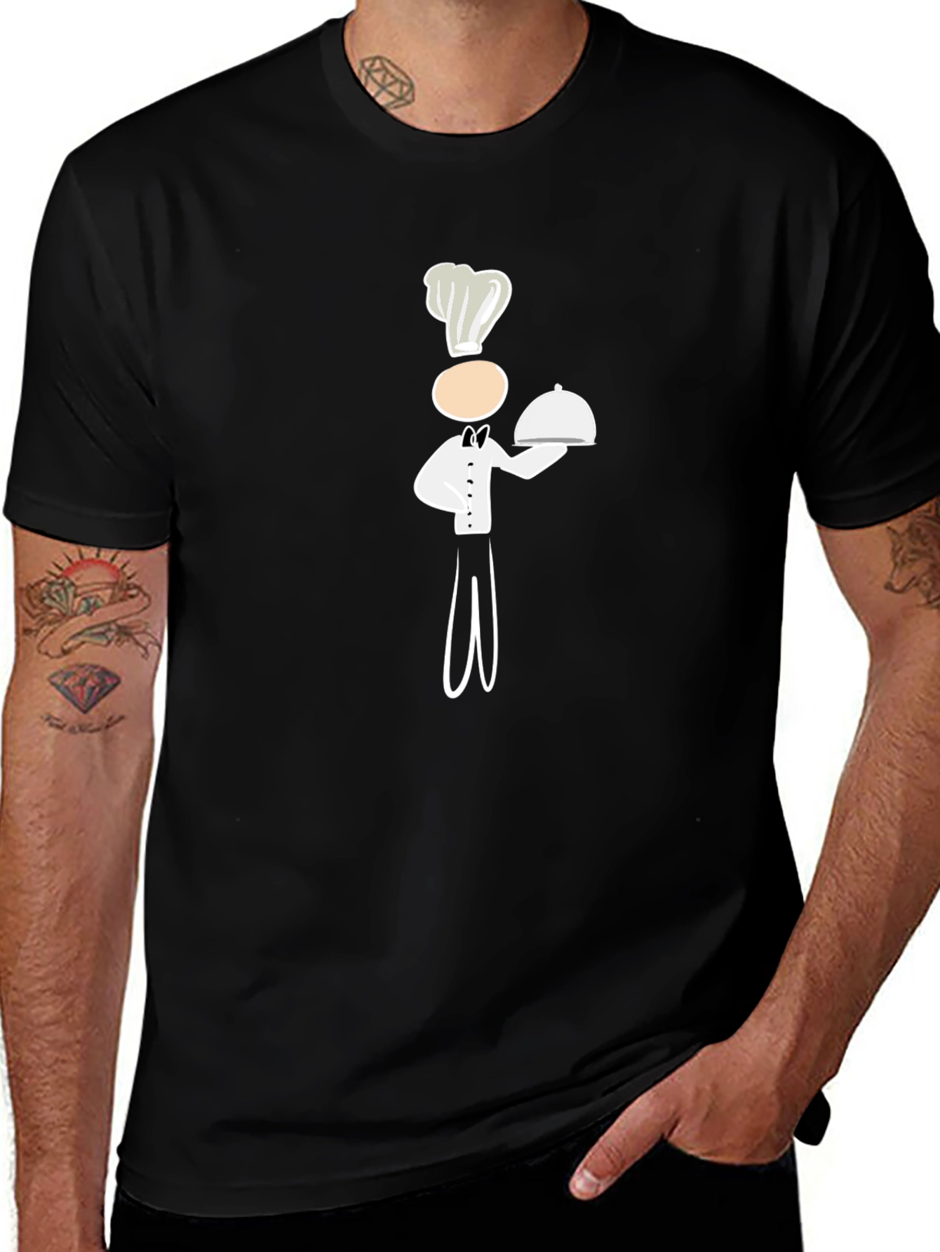 Chef Graphic Black T-Shirt - Unique Design
