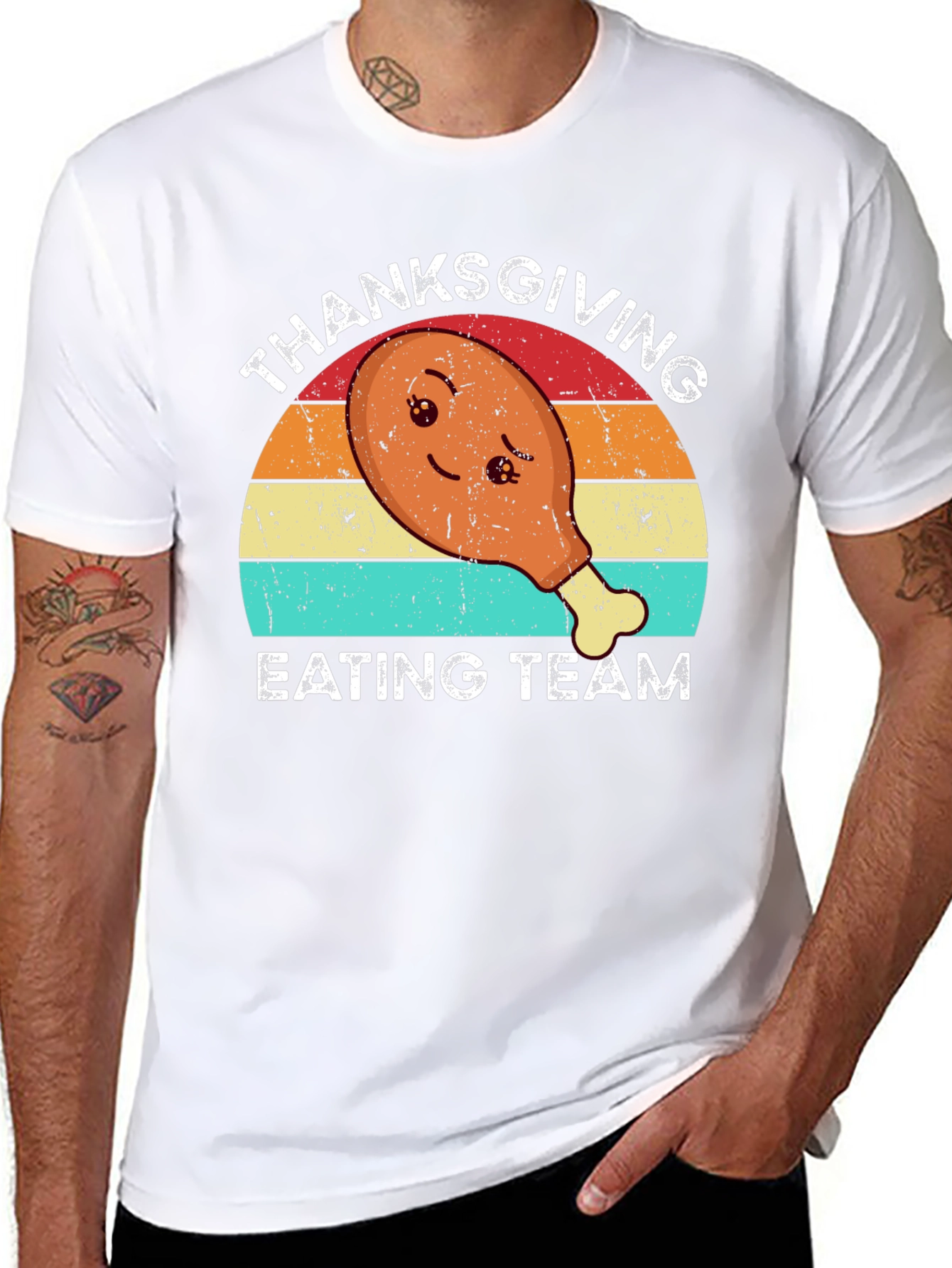 Thanksgiving Eating Team T-Shirt - Cute Turkey Leg Design