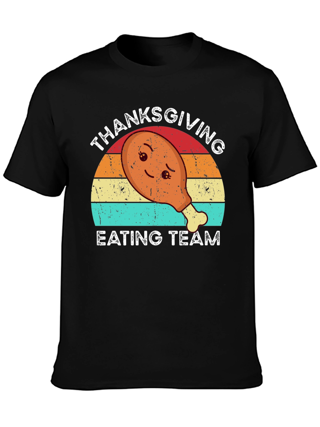 Thanksgiving Eating Team T-Shirt - Cute Turkey Leg Design
