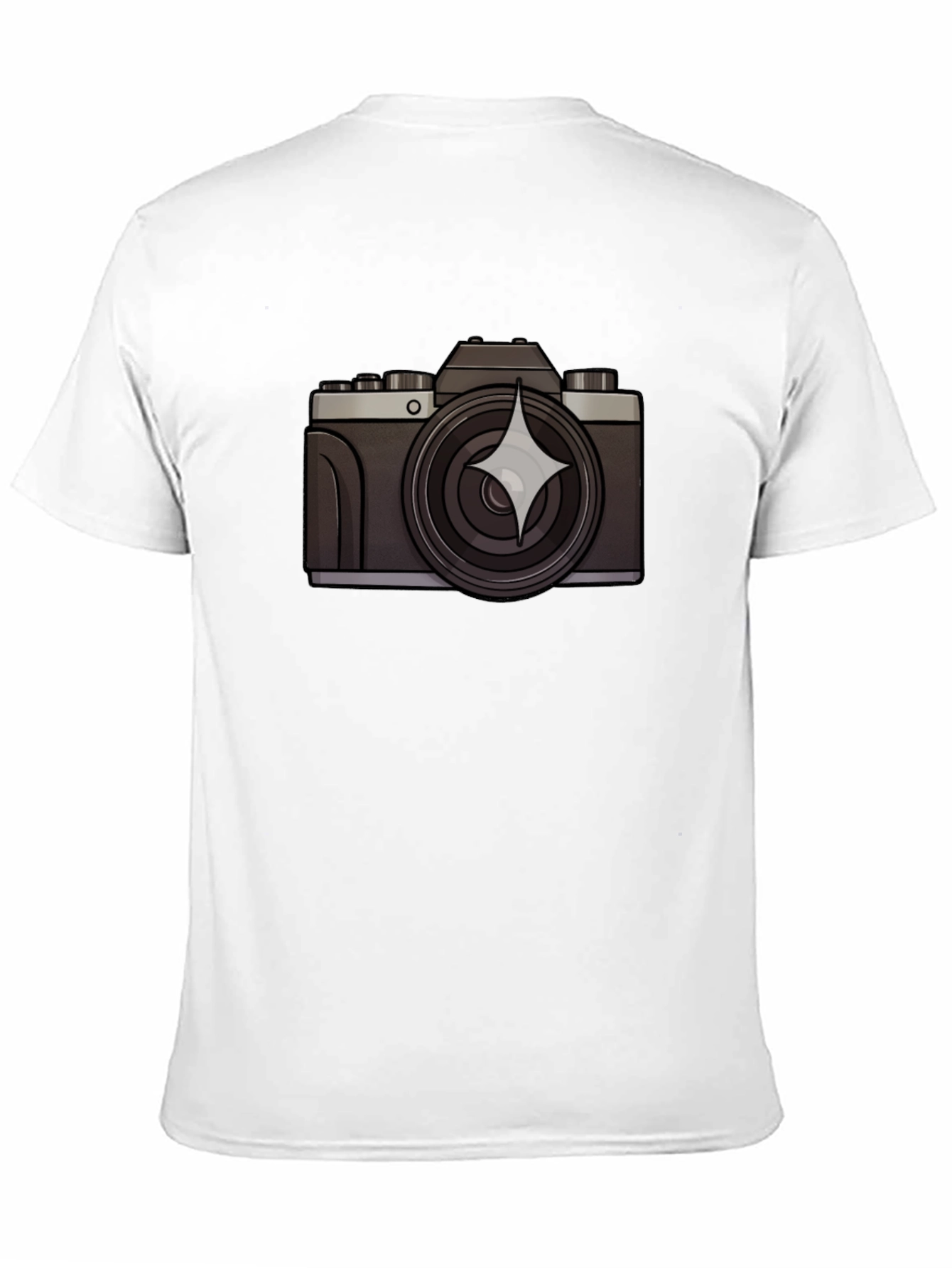 Retro Camera Graphic Tee - Black Cotton T-Shirt