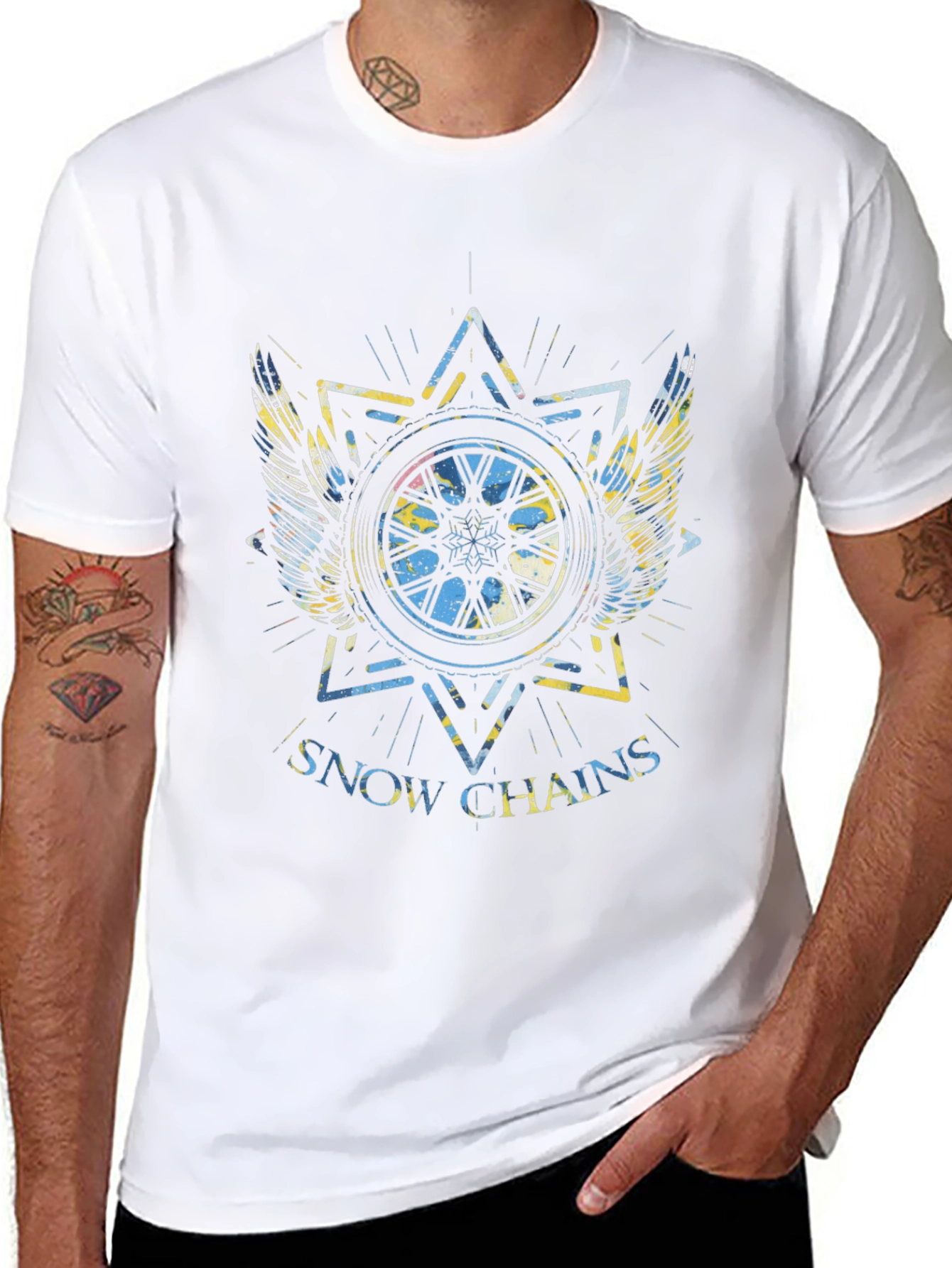 Snow Chains Graphic T-Shirt - Black