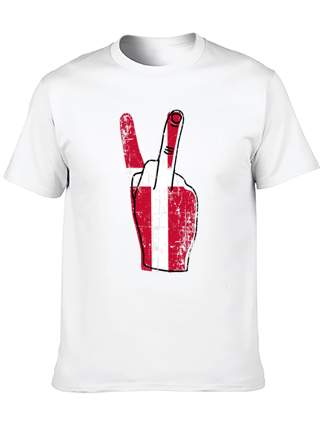 Denmark Flag Peace Sign Graphic T-Shirt