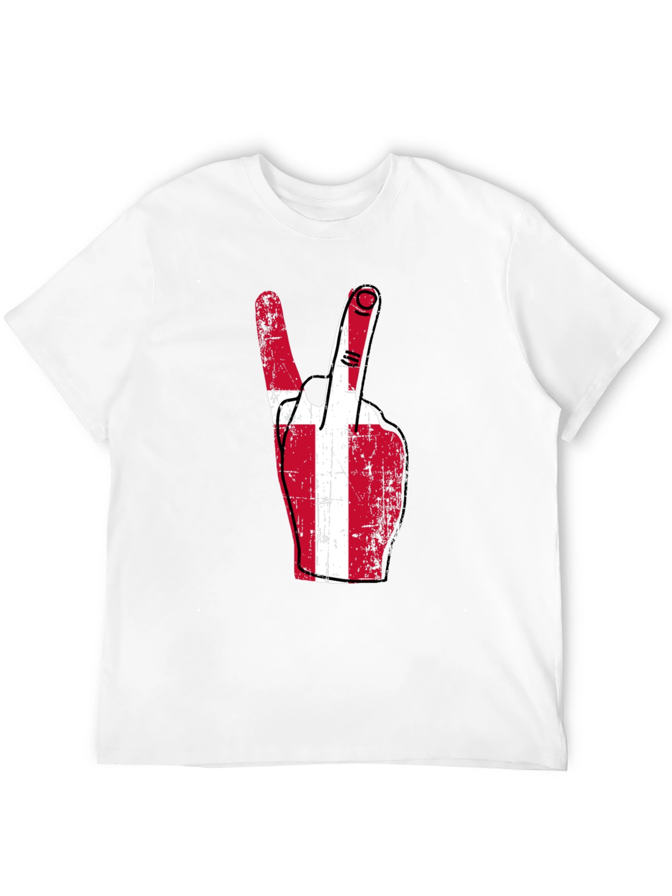 Denmark Flag Peace Sign Graphic T-Shirt