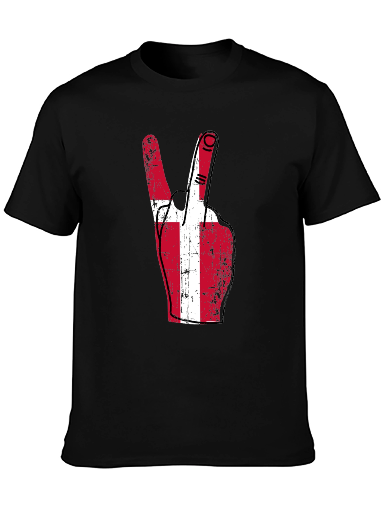 Denmark Flag Peace Sign Graphic T-Shirt