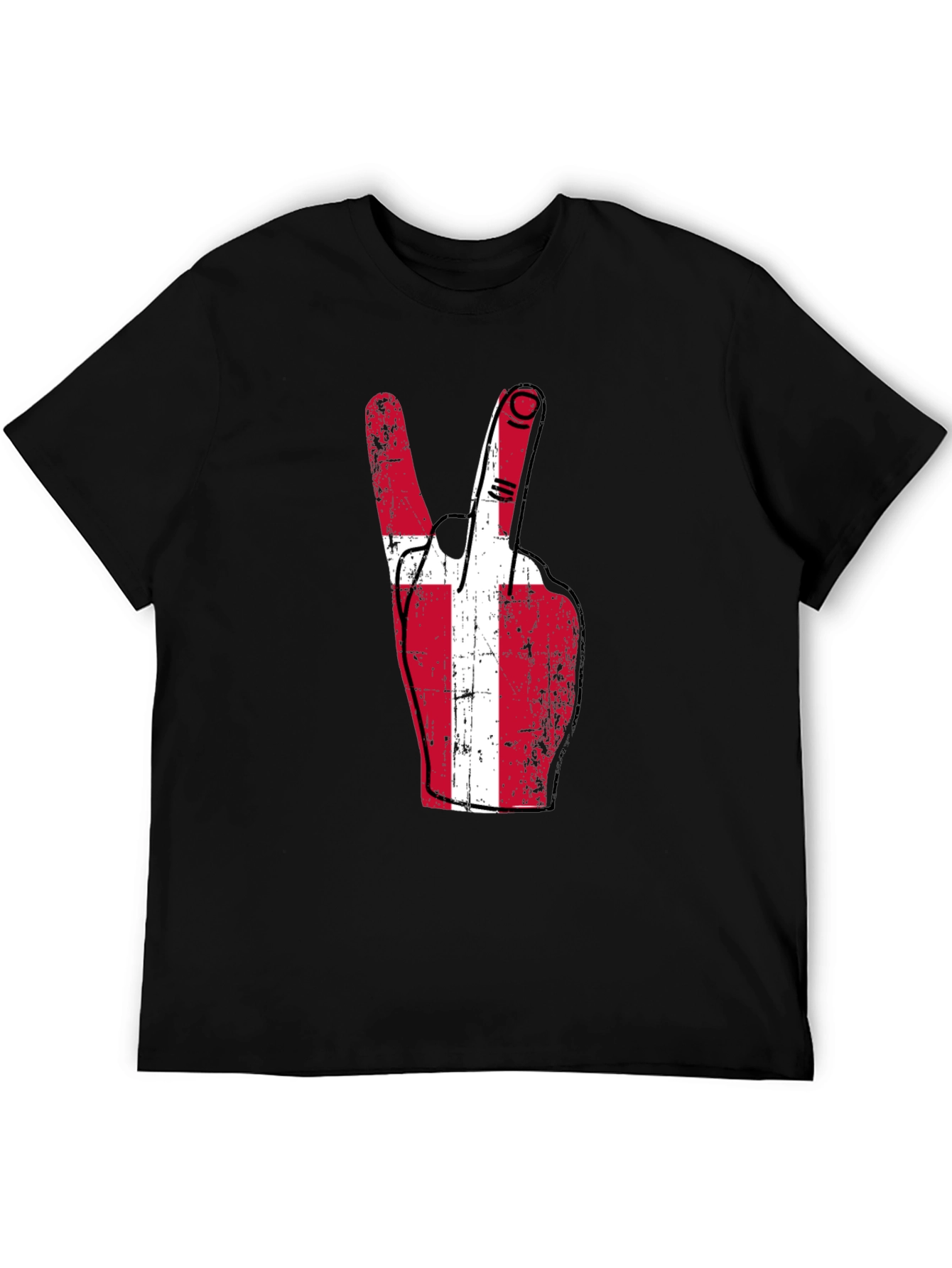 Denmark Flag Peace Sign Graphic T-Shirt