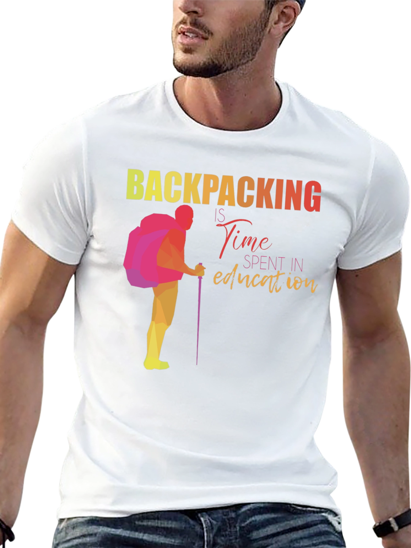 Backpacking Time Spent in Education Graphic Tee