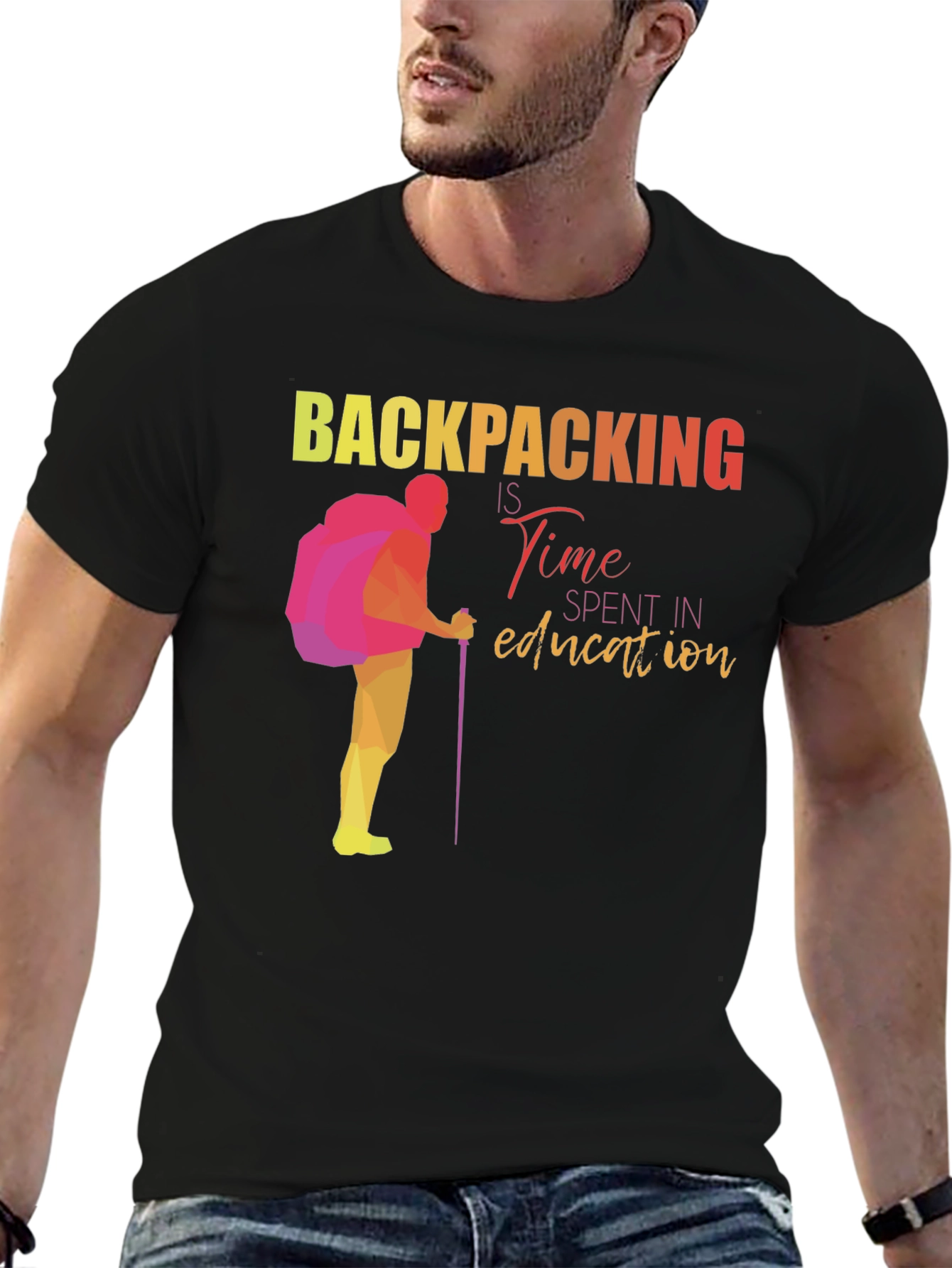 Backpacking Time Spent in Education Graphic Tee