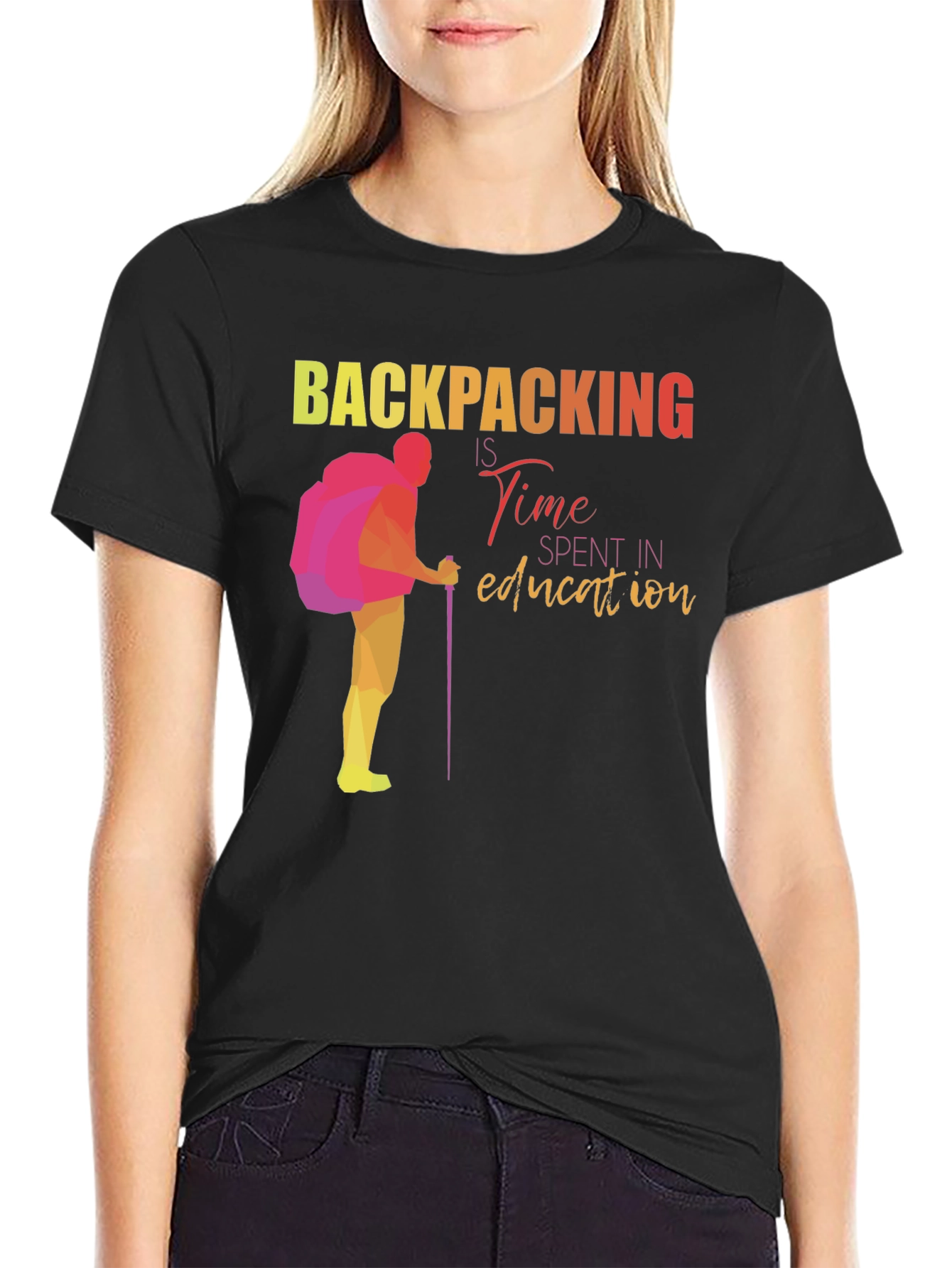 Backpacking Time Spent in Education Graphic Tee