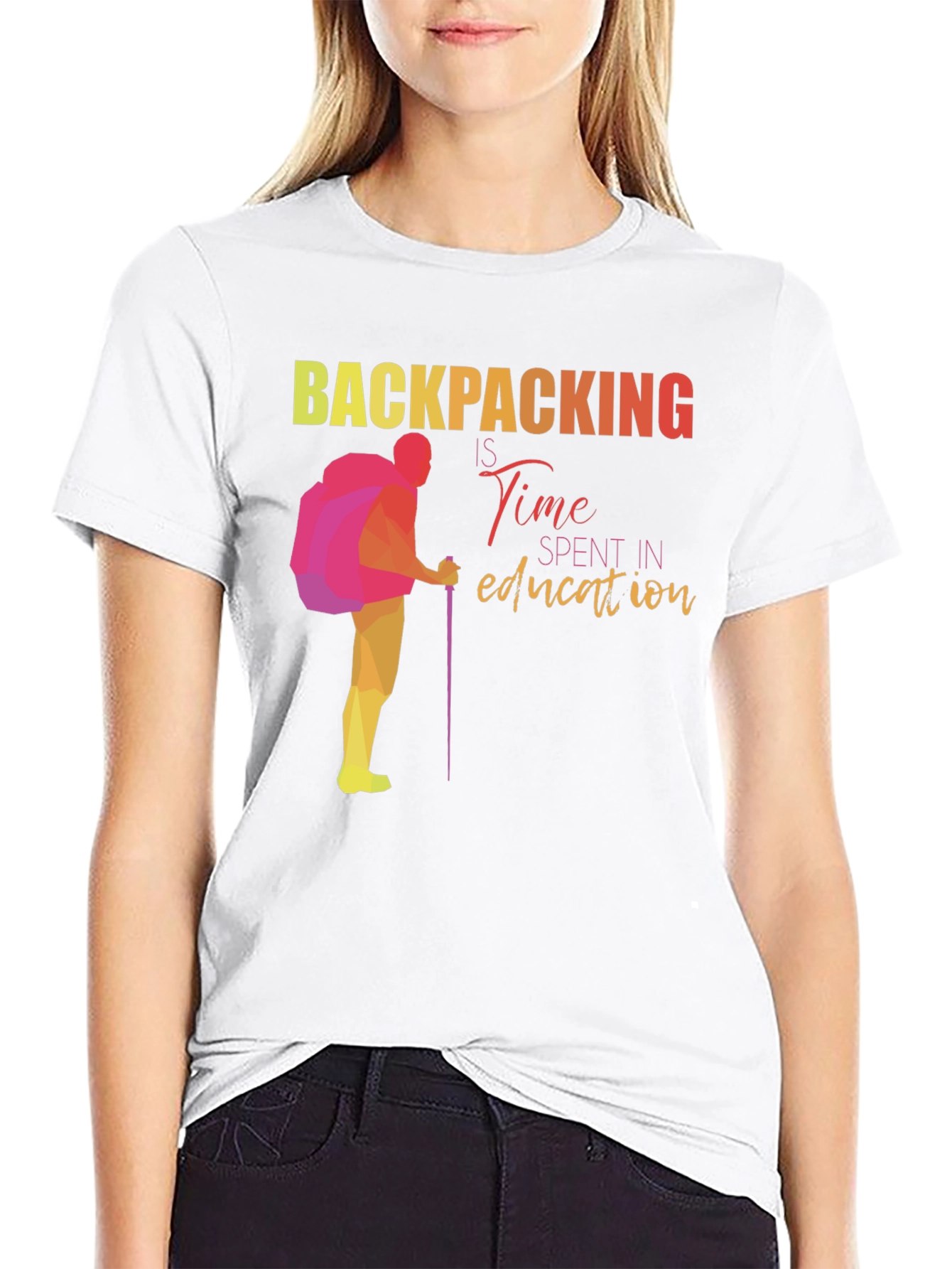 Backpacking Time Spent in Education Graphic Tee