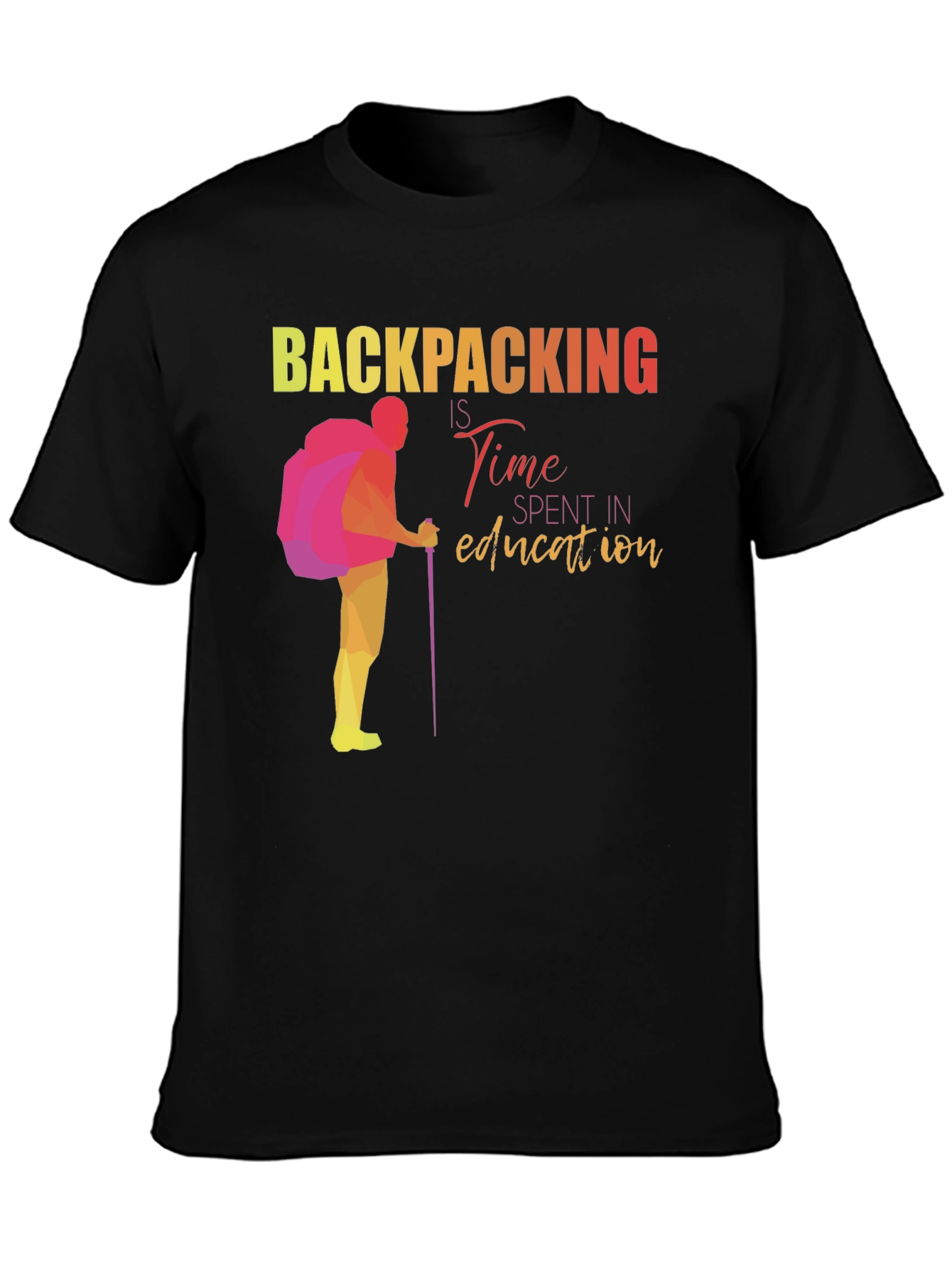 Backpacking Time Spent in Education Graphic Tee