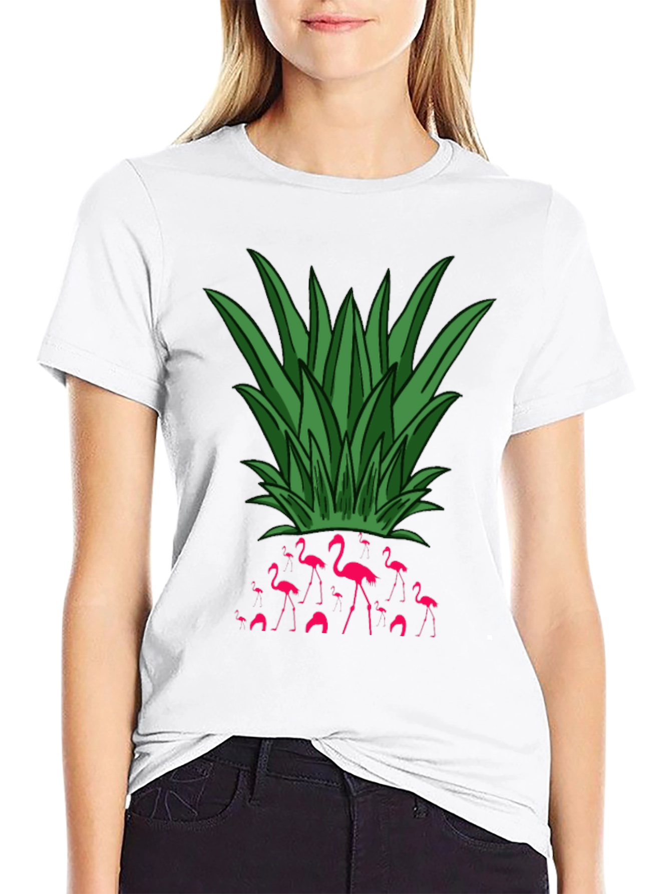 Flamingo Pineapple Graphic Tee - Tropical Vibe