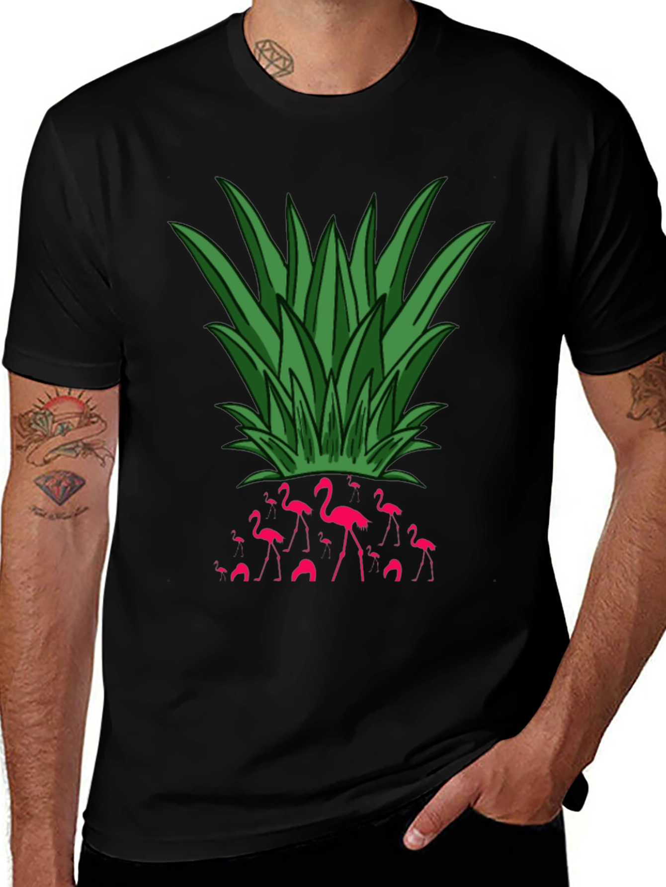 Flamingo Pineapple Graphic Tee - Tropical Vibe