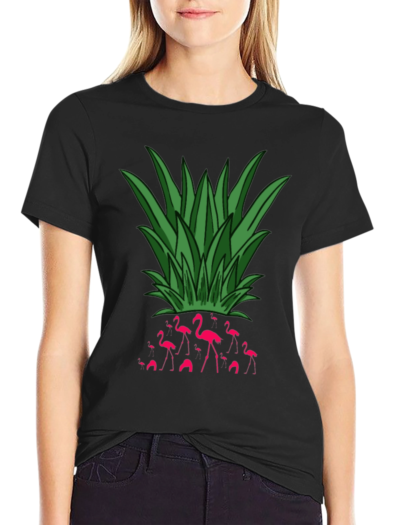 Flamingo Pineapple Graphic Tee - Tropical Vibe