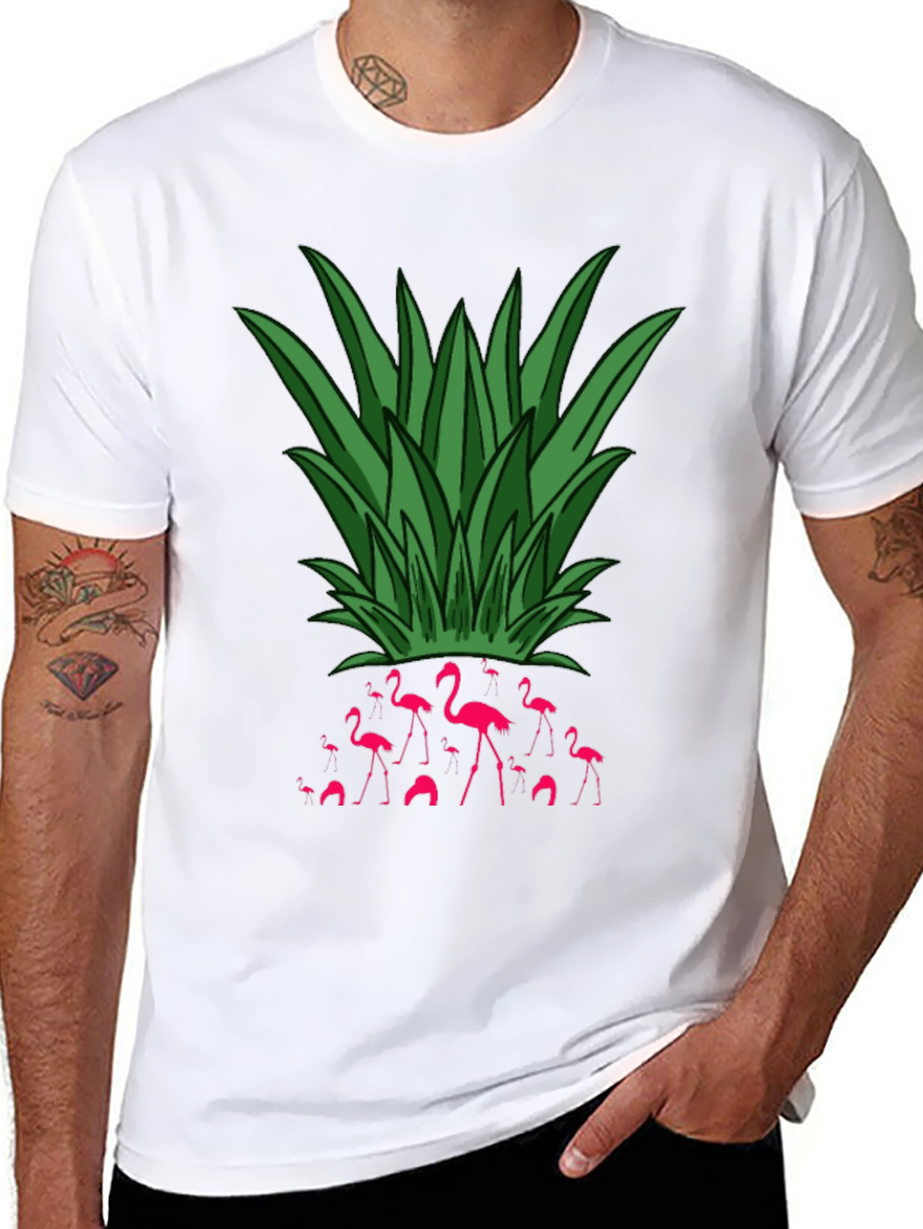 Flamingo Pineapple Graphic Tee - Tropical Vibe