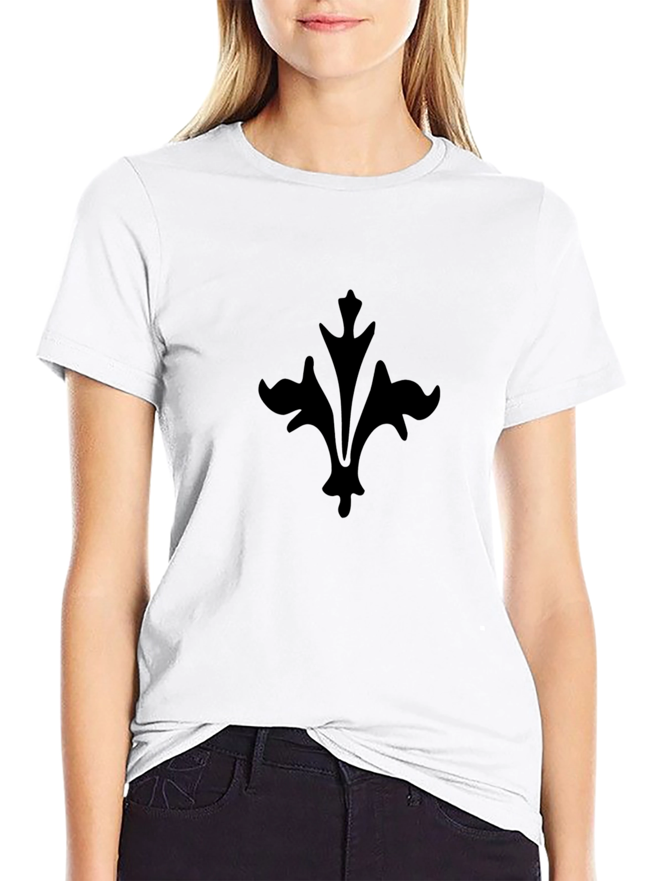 Black Fleur-de-Lis T-Shirt - Stylish & Comfortable