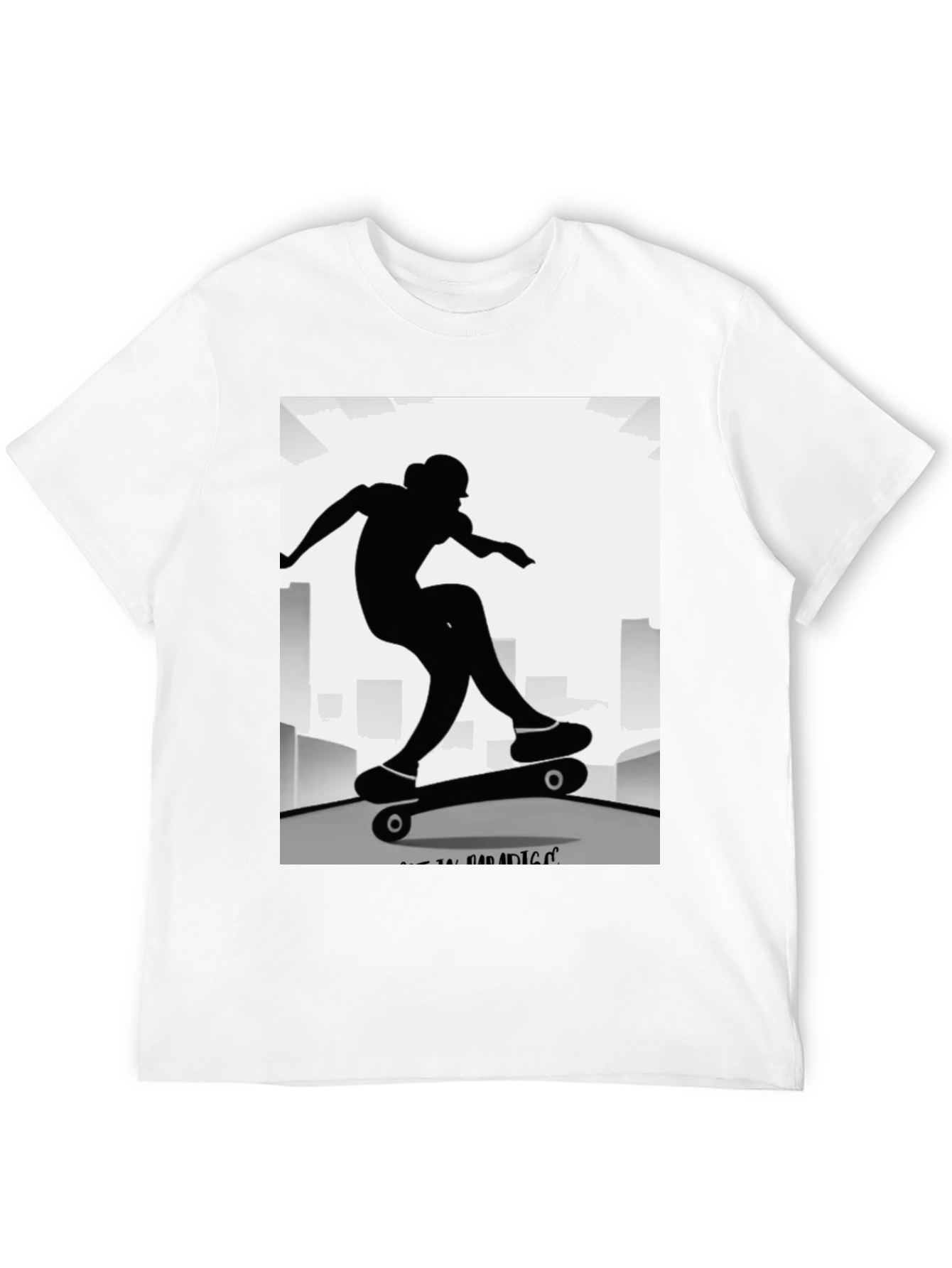 Skater Silhouette Graphic Tee - Black