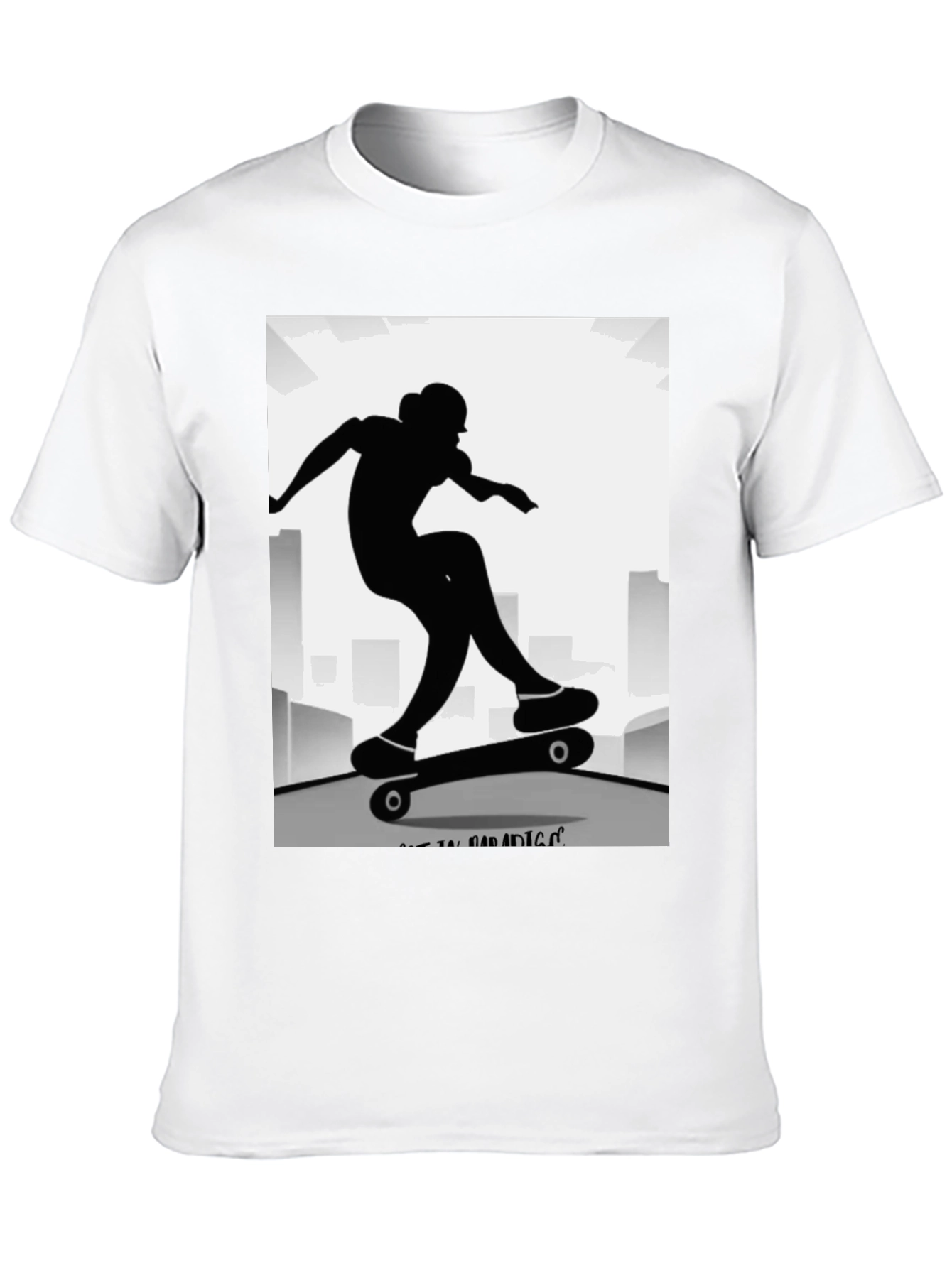Skater Silhouette Graphic Tee - Black