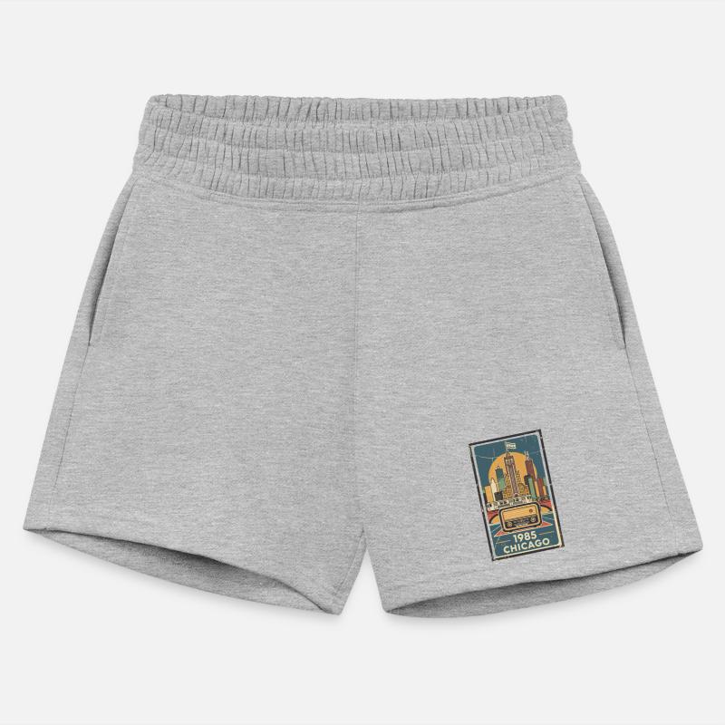 Vintage Chicago Skyline with Retro Radio