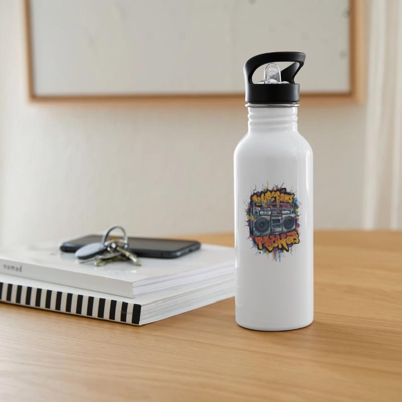 Vintage Hip Hop Rapper-Inspired Boombox Graffiti