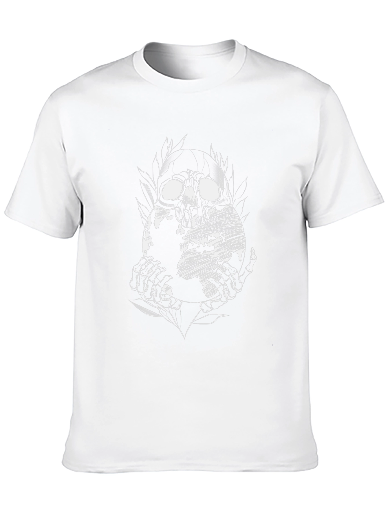Skull Globe Graphic Tee - Black