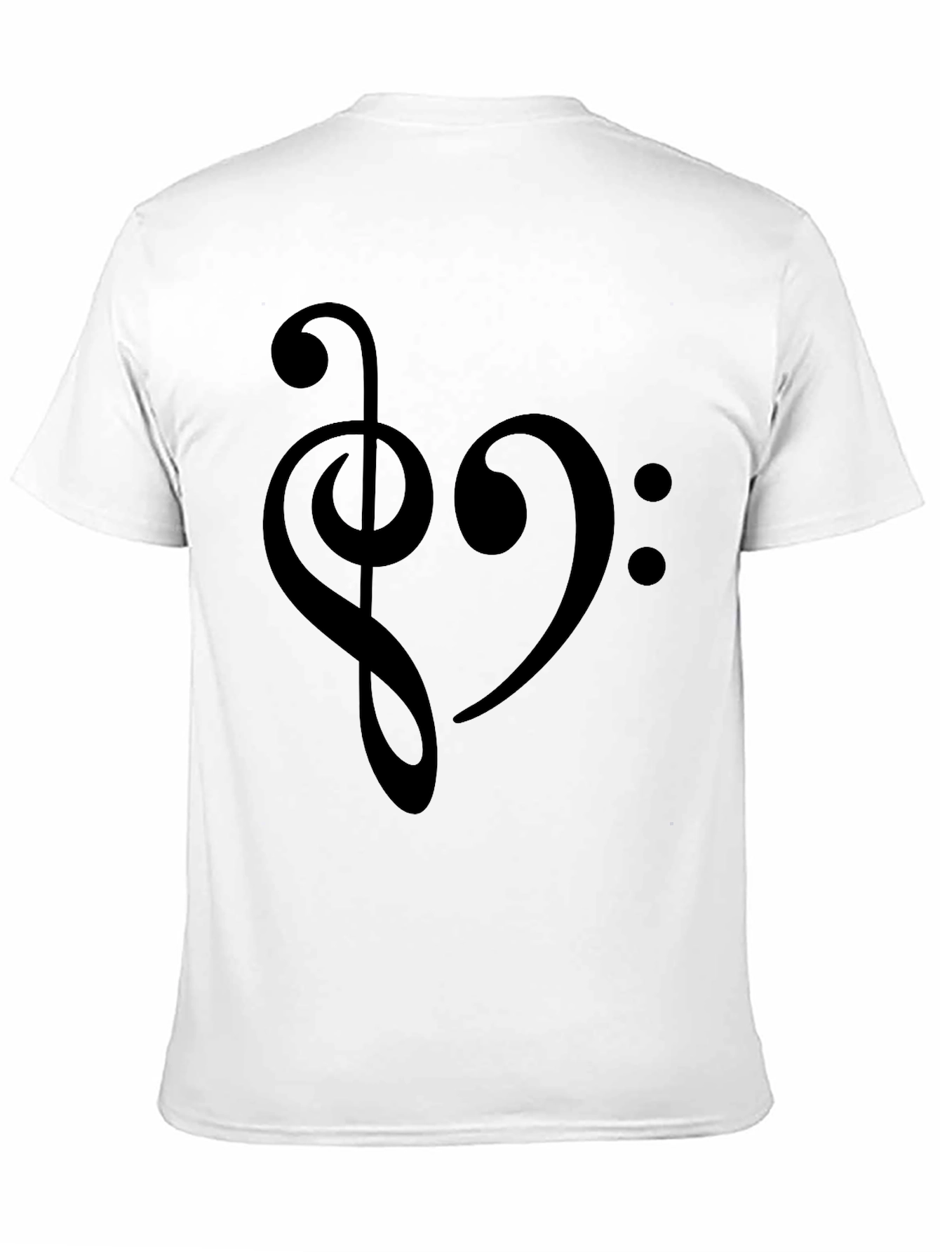 Musical Clef Heart Graphic T-Shirt - Black Cotton Tee