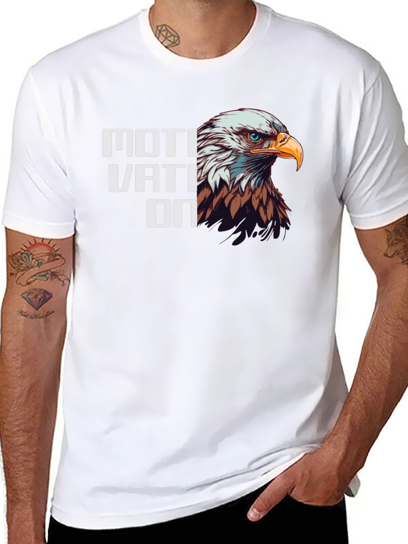 Motivation Eagle Graphic Tee - Black