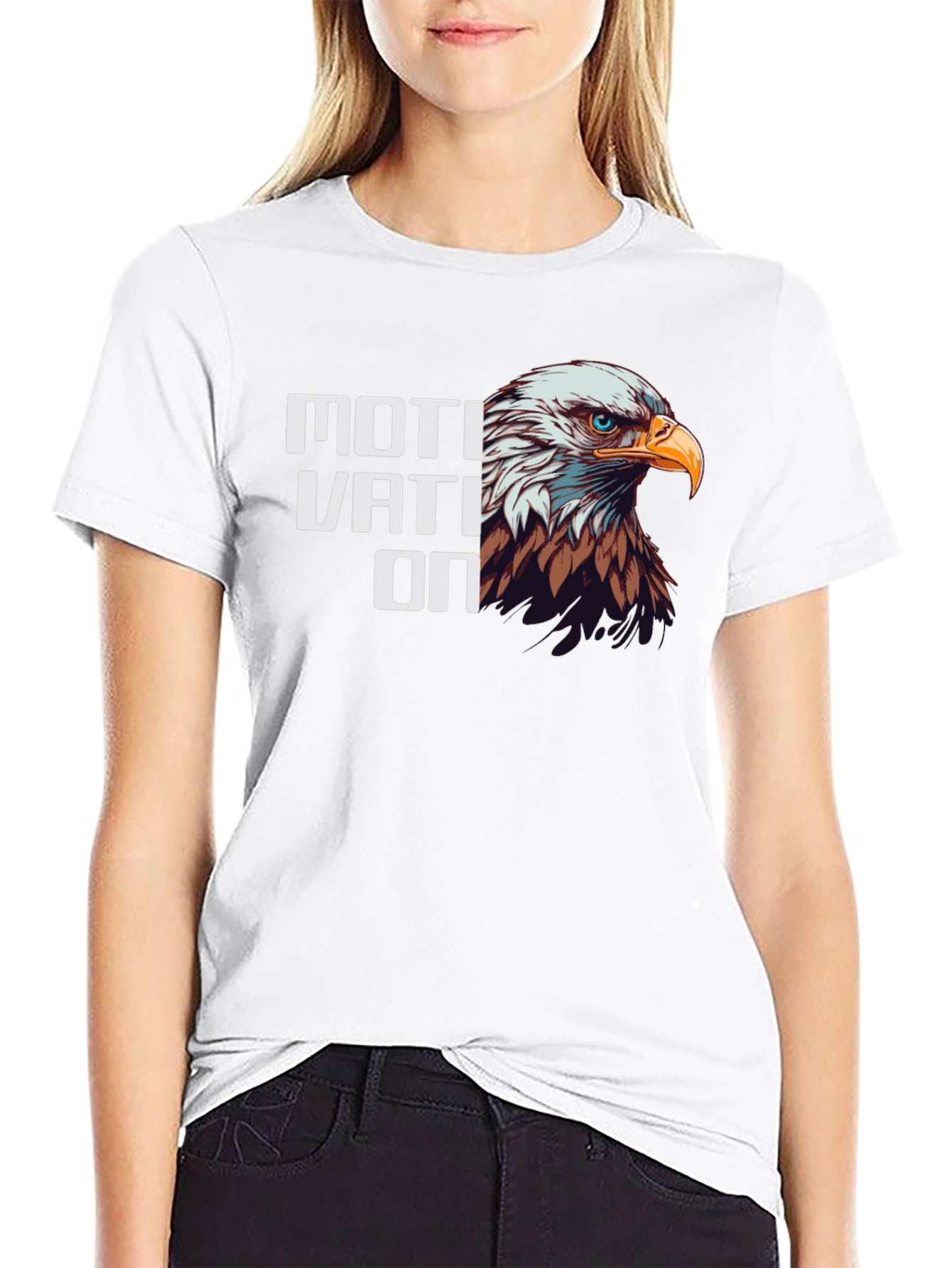 Motivation Eagle Graphic Tee - Black