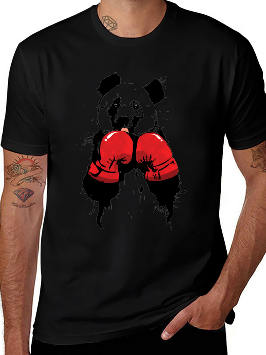 Boxing Panda T-Shirt - Black Graphic Tee