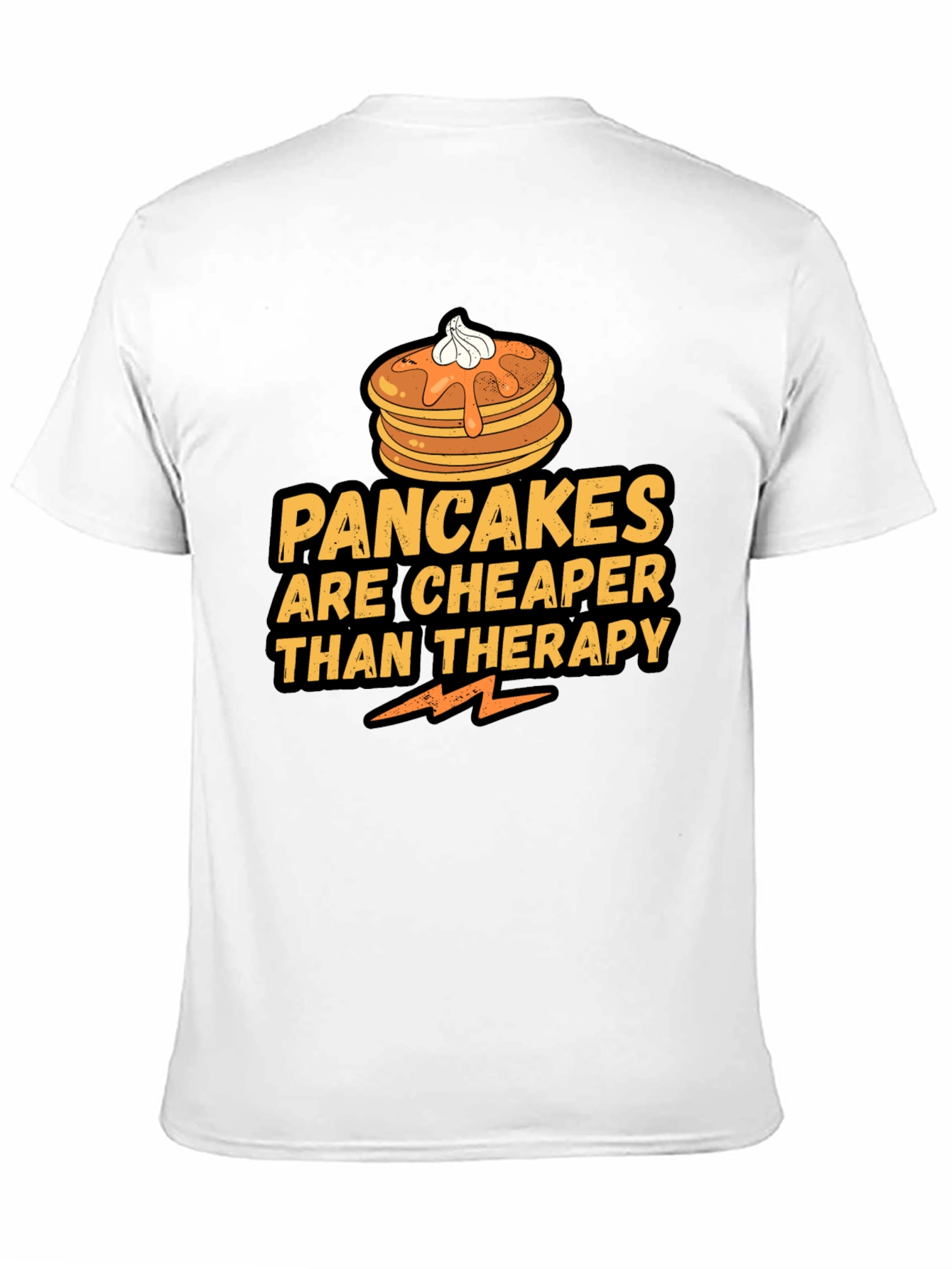 Pancakes Cheaper Than Therapy Black T-Shirt