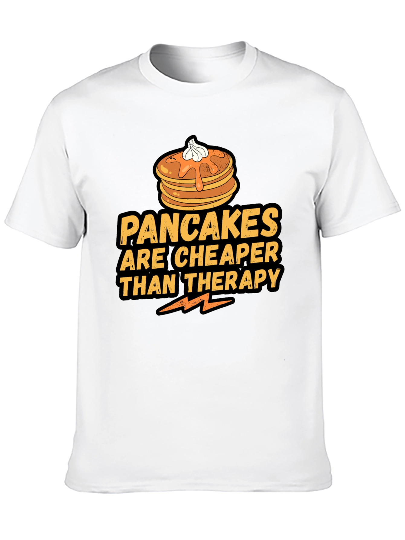 Pancakes Cheaper Than Therapy Black T-Shirt