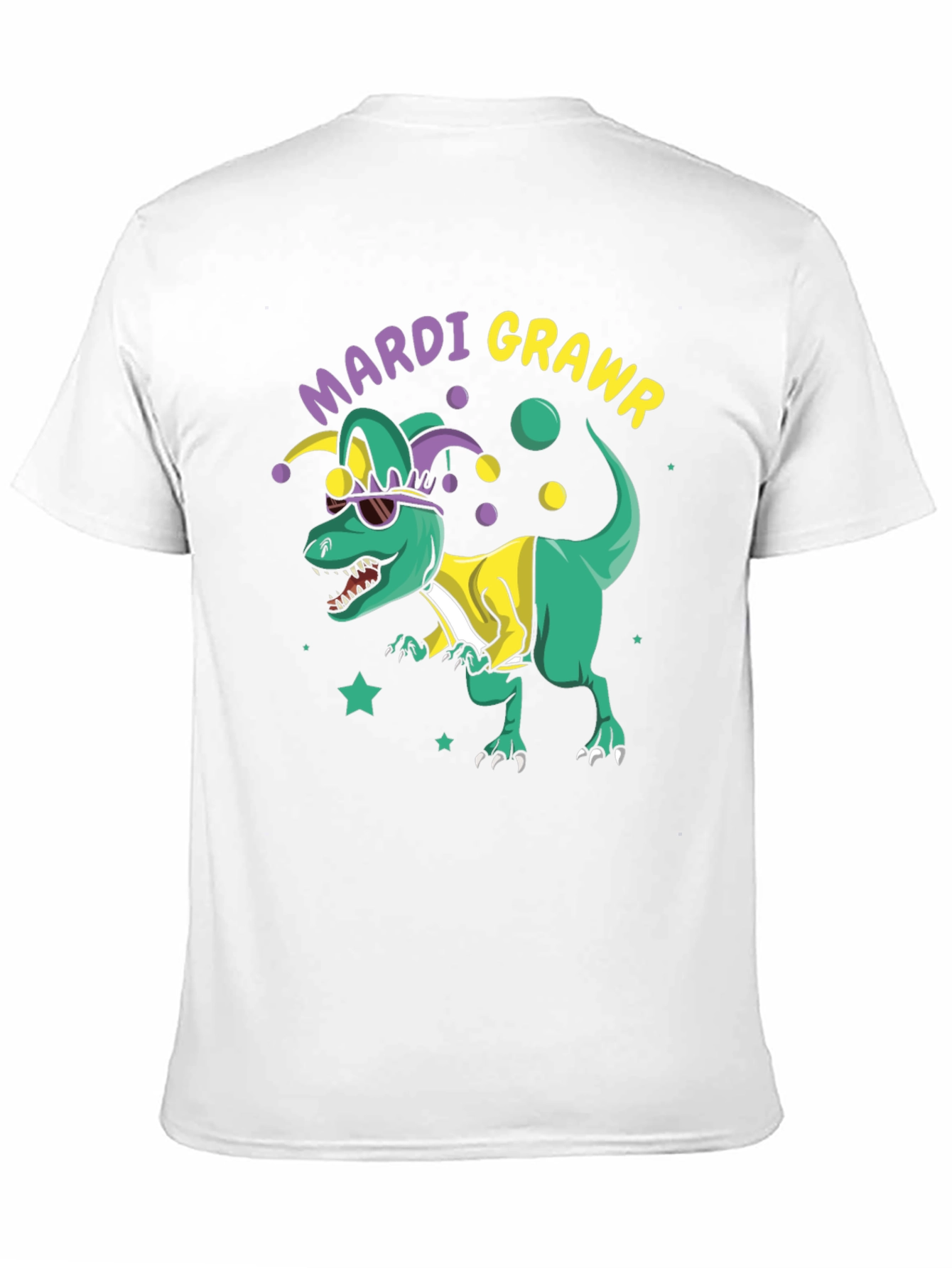 Mardi Grawr T-Rex Mens Black T-Shirt