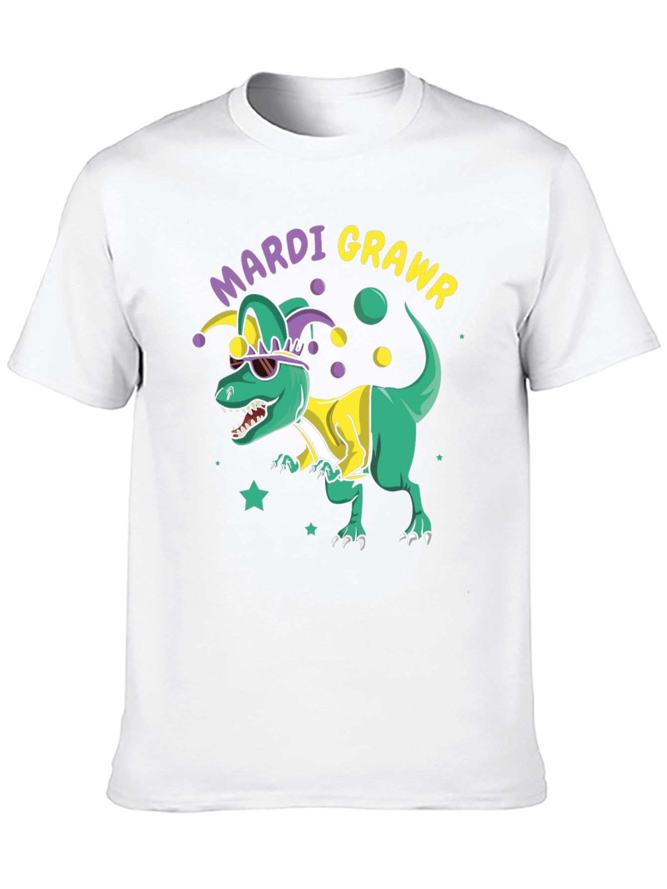 Mardi Grawr T-Rex Mens Black T-Shirt